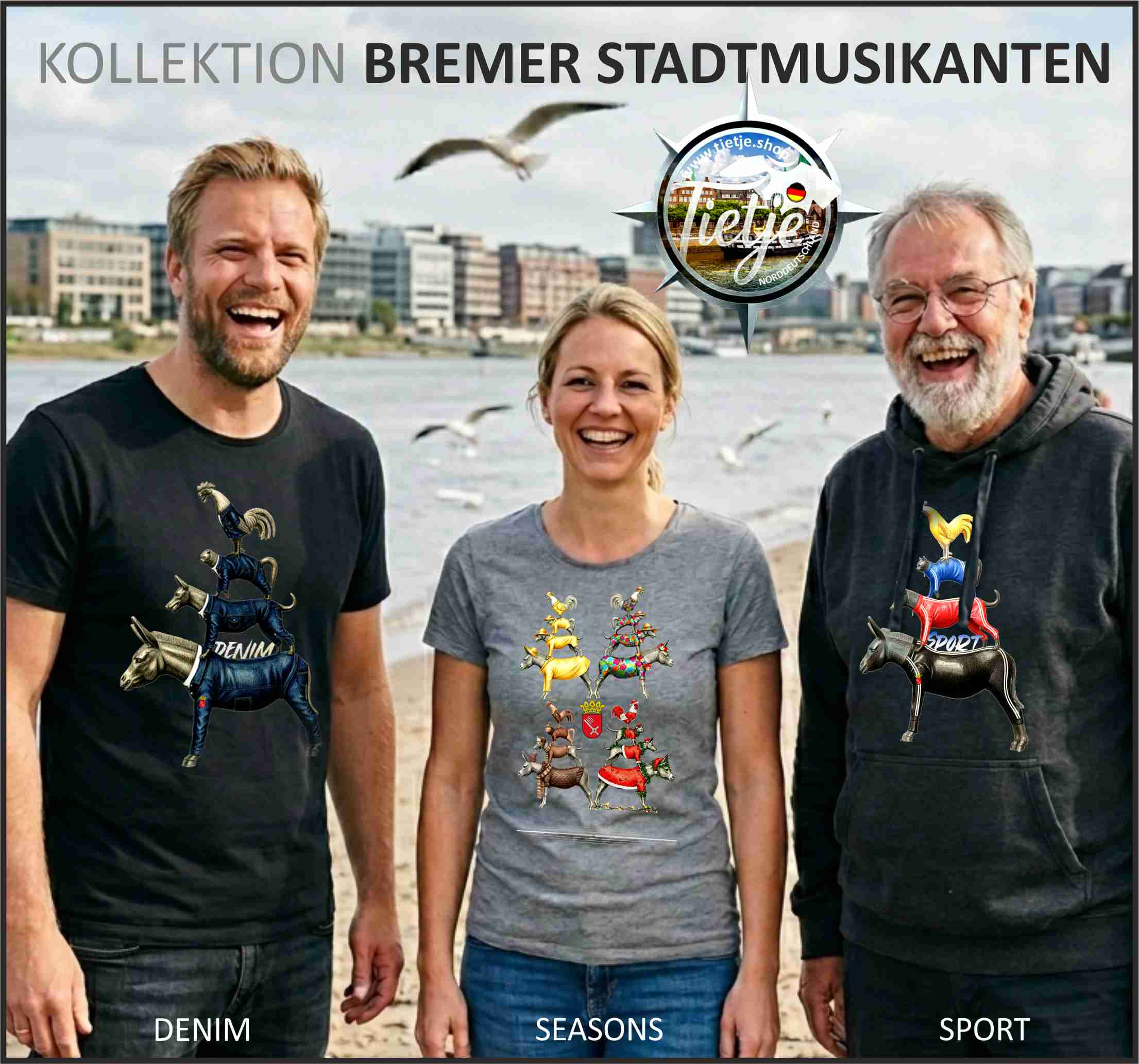 BREMEN - Stadtmusikanten - SEASONS  - Unisex Kapuzenpullover Hoodie