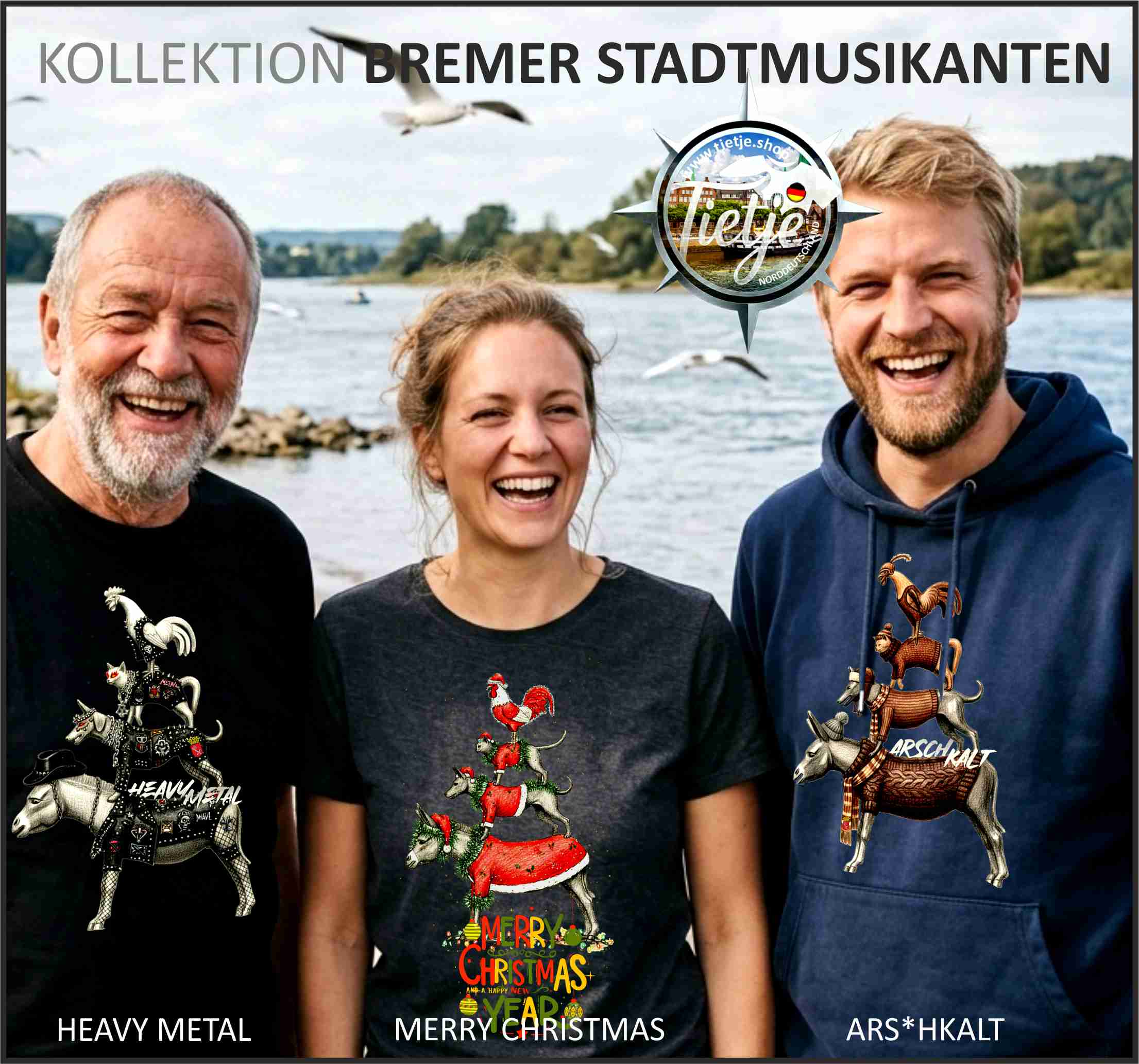 BREMEN - Stadtmusikanten - Frohe WEIHNACHTEN  - Herren Shirt