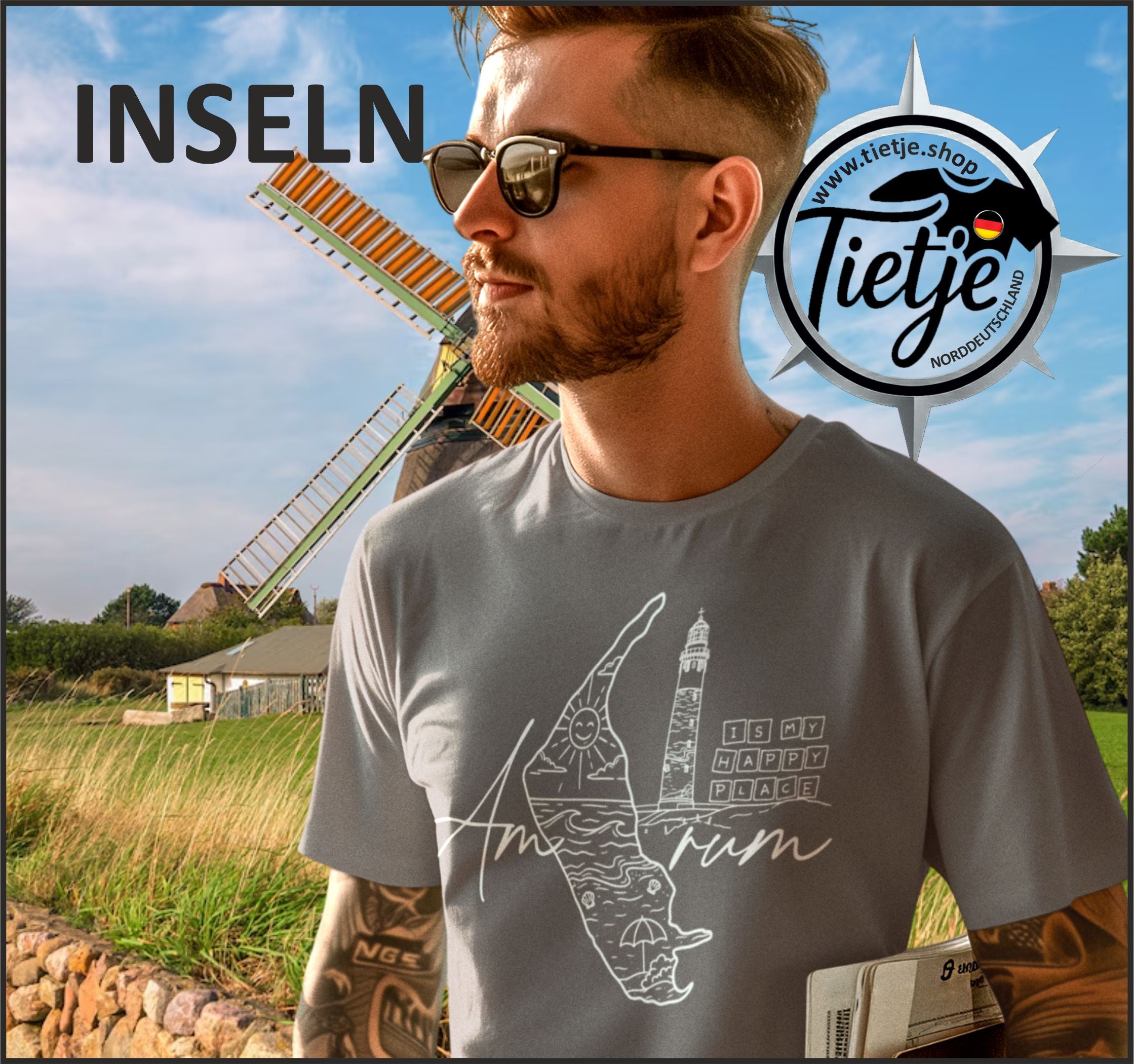 INSELN - AMRUM is my happy place  - Herren Shirt