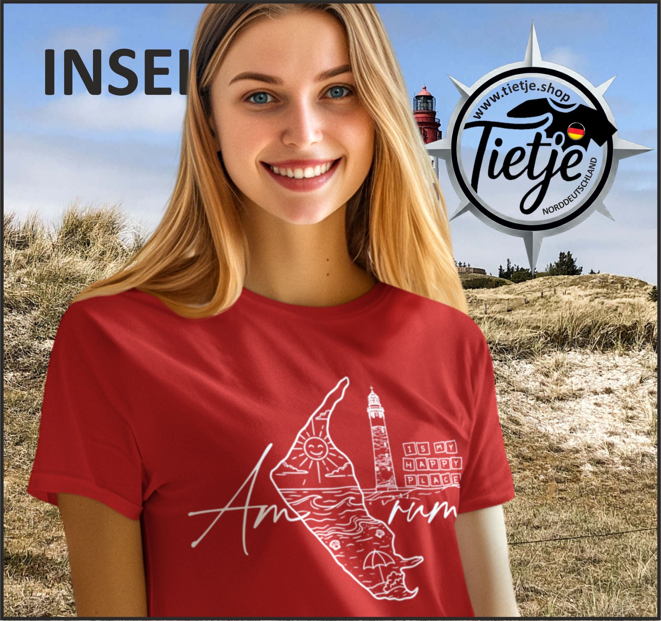 INSELN - AMRUM is my happy place  - Damen Premiumshirt