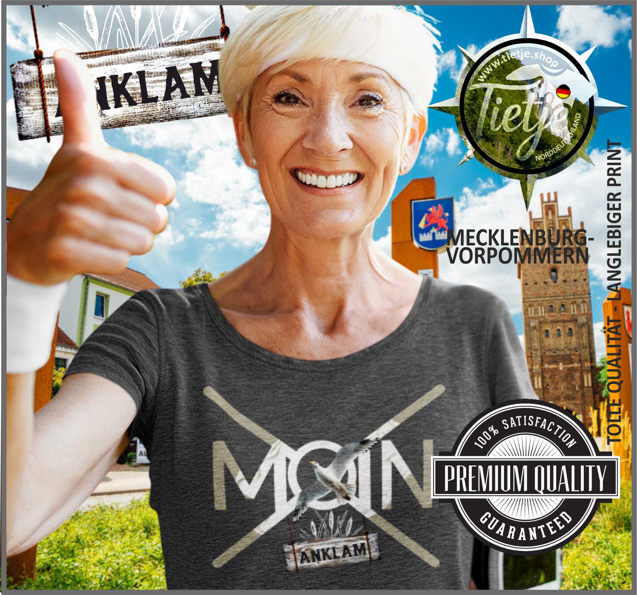 MECKLENBURG-VORPOMMERN - Städte - Moin ANKLAM  - Damen Premiumshirt