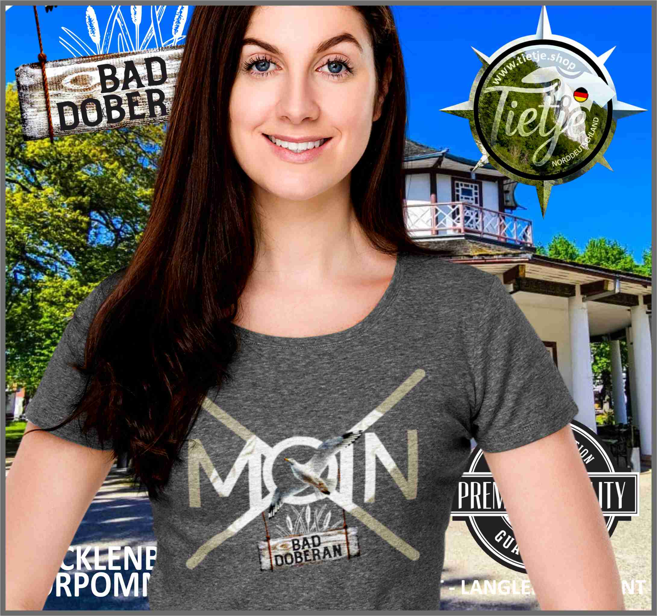 MECKLENBURG-VORPOMMERN - Städte - Moin BAD DOBERAM  - Damen Premiumshirt