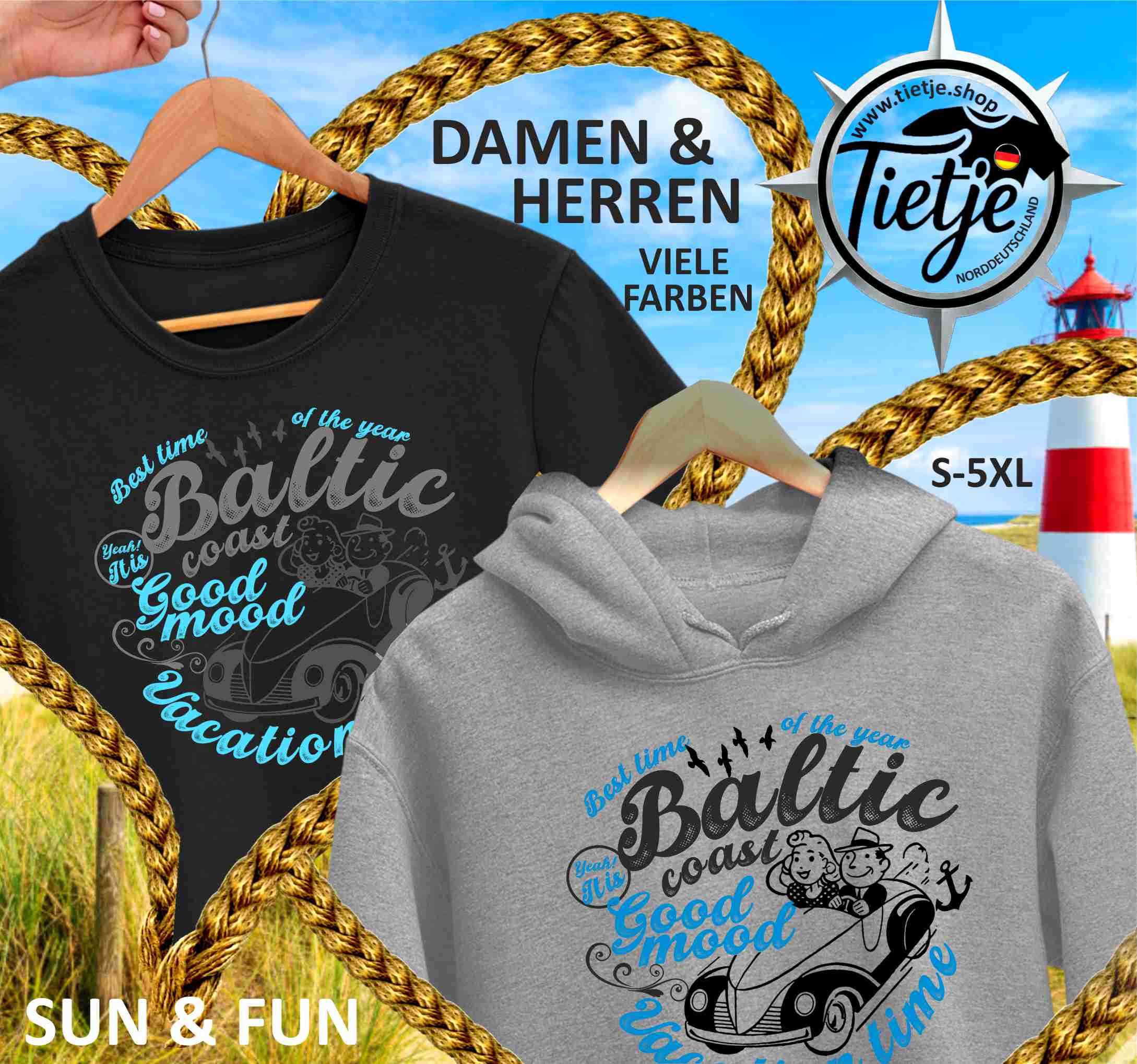 FUN & SUN - BALTIC COAST RETRO  - Unisex Kapuzenpullover Hoodie