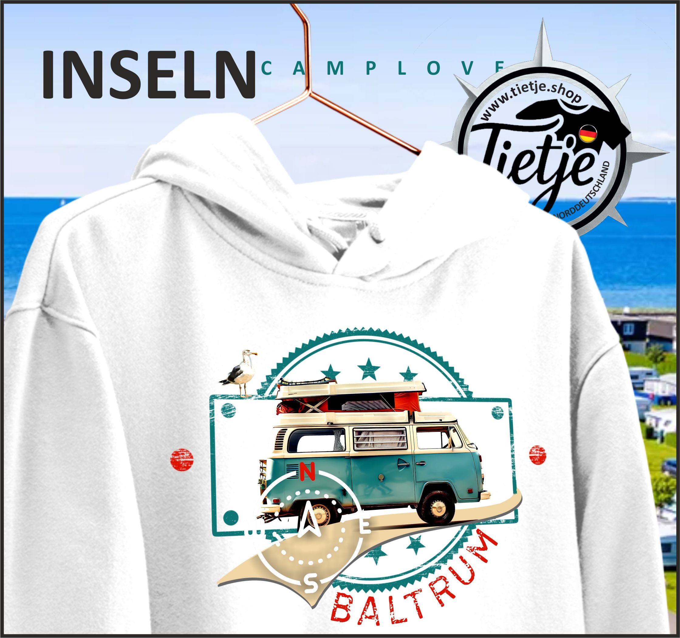INSELN - BALTRUM - CAMPLOVE - Unisex Kapuzenpullover Hoodie