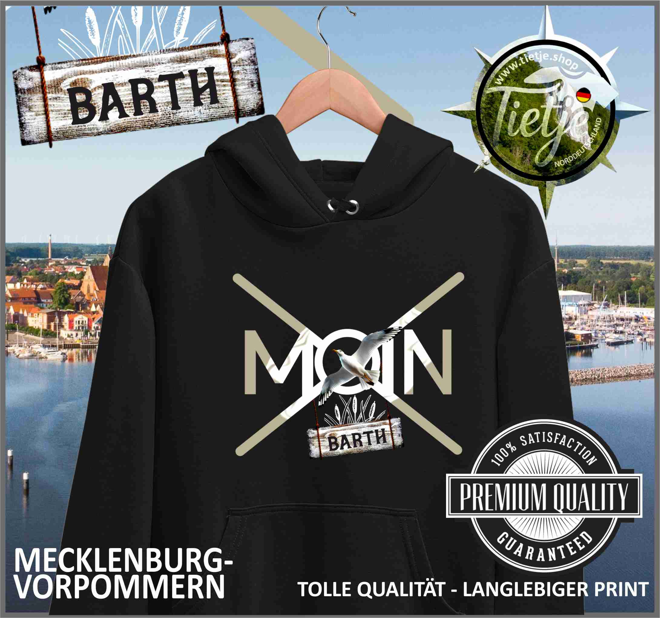MECKLENBURG-VORPOMMERN - Städte - Moin BARTH  - Unisex Kapuzenpullover Hoodie