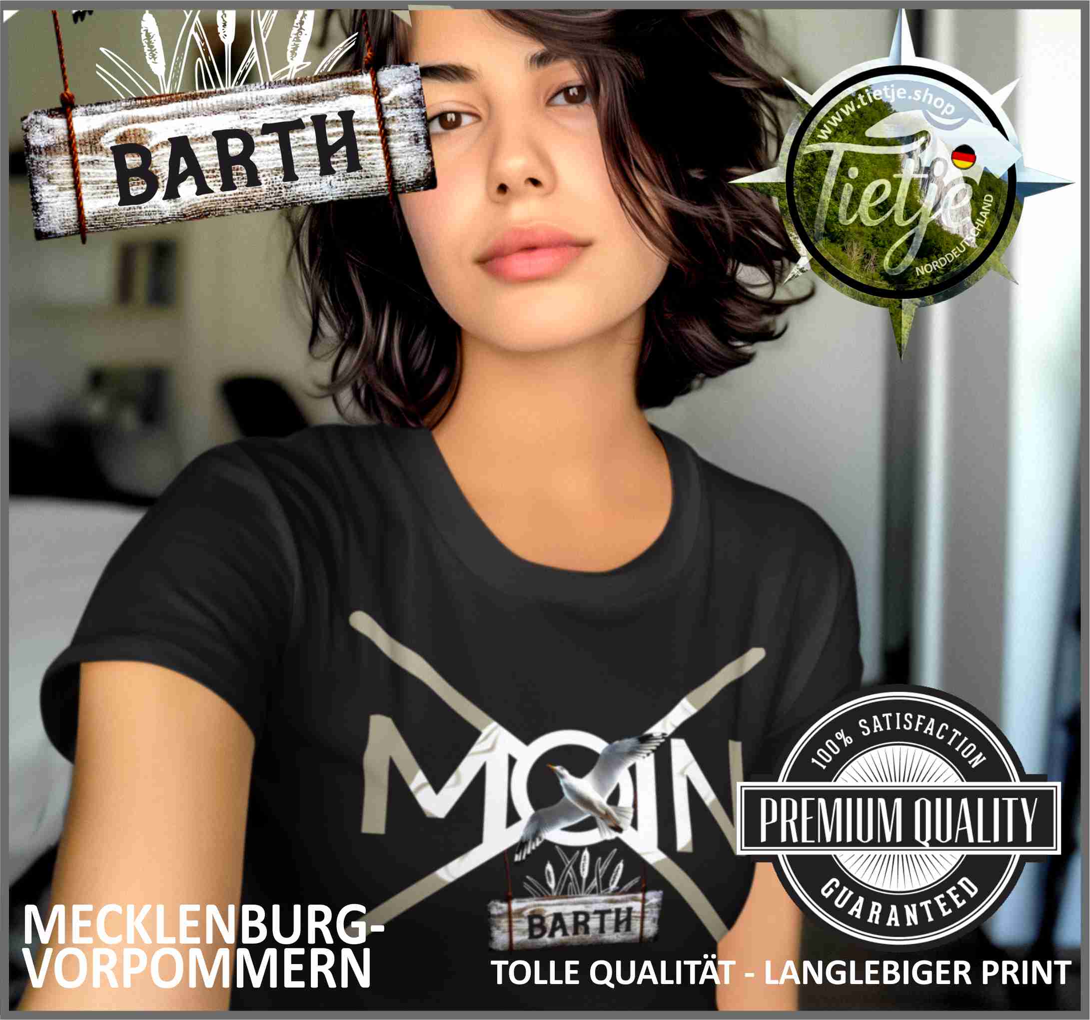 MECKLENBURG-VORPOMMERN - Städte - Moin BARTH  - Damen Premiumshirt