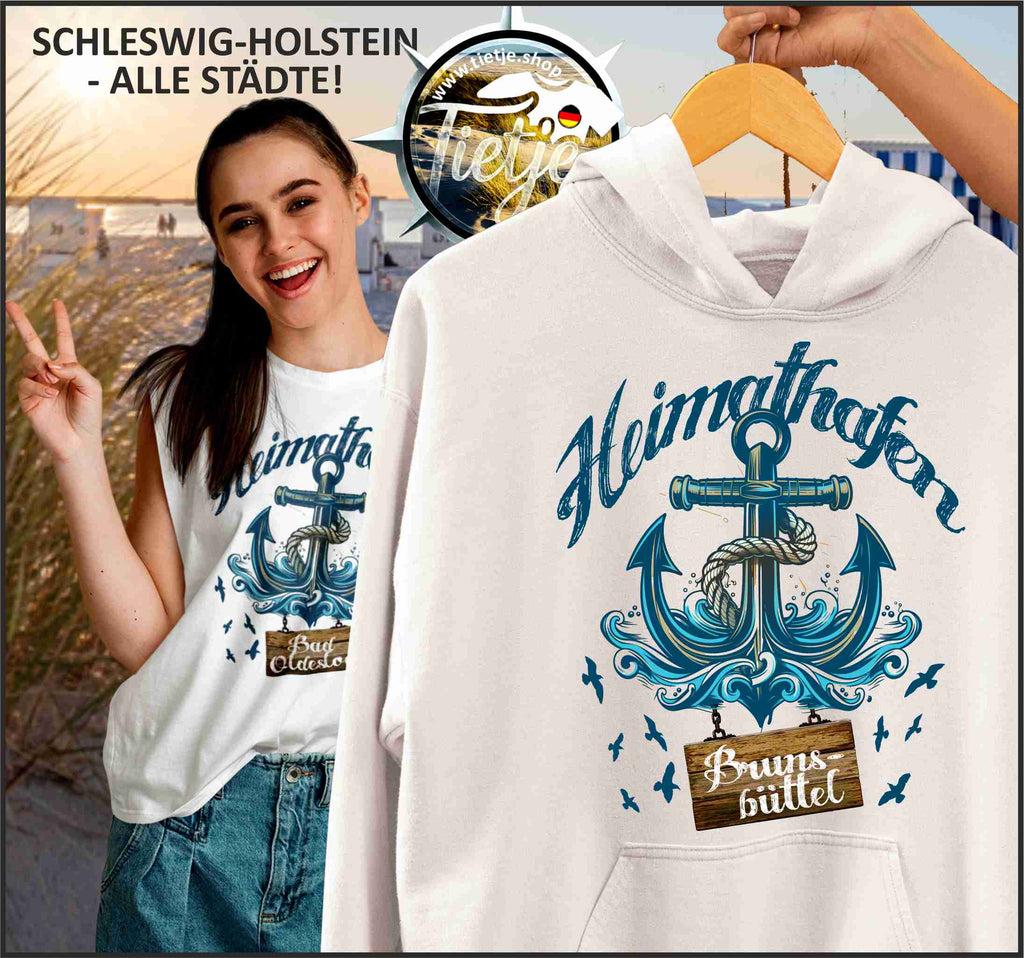 SCHLESWIG-HOLSTEIN - HEIMATHAFEN - Brunsbüttel  - Unisex Kapuzenpullover Hoodie