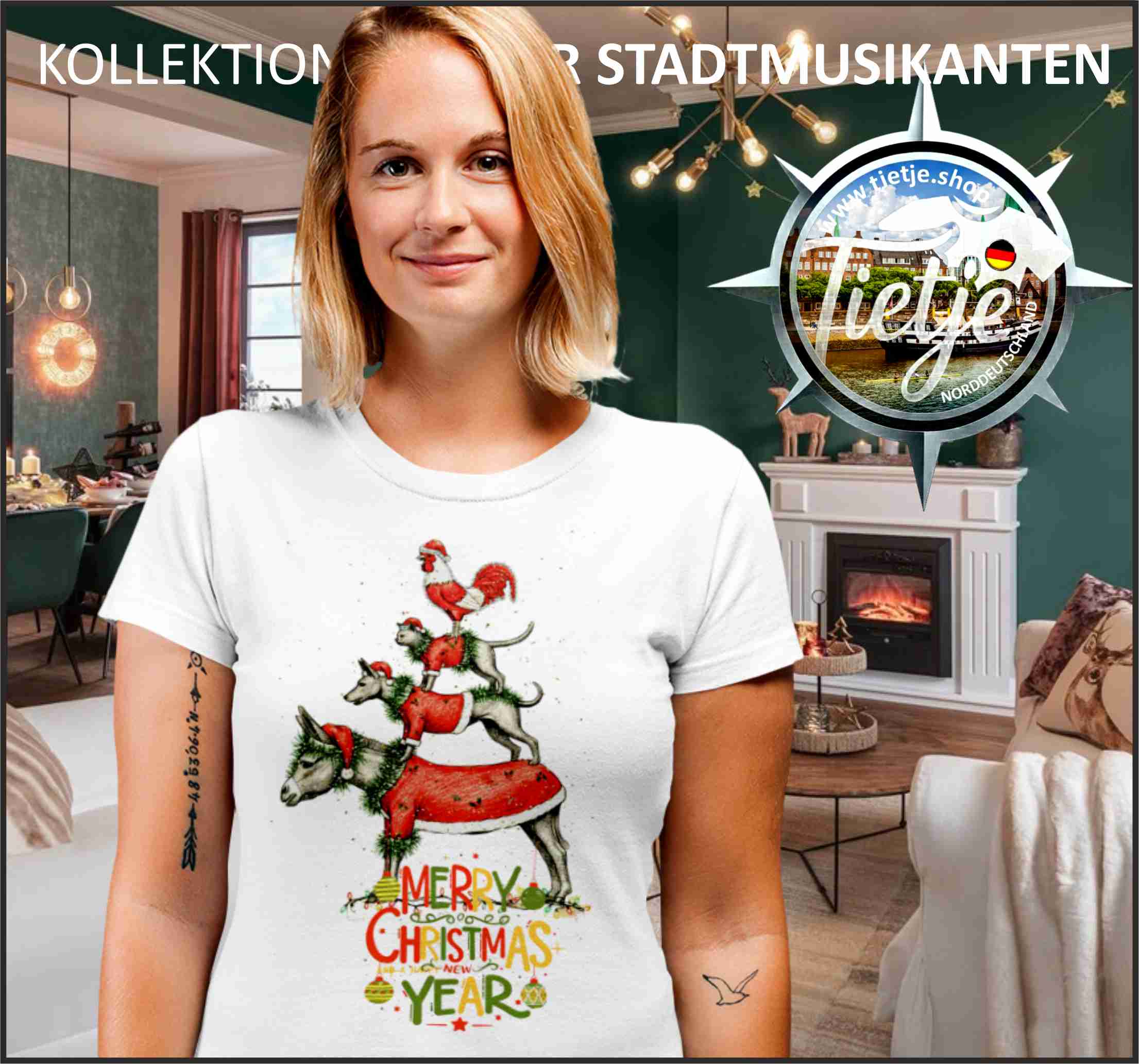 BREMEN - Stadtmusikanten - Merry CHRISTMAS  - Damen Premiumshirt