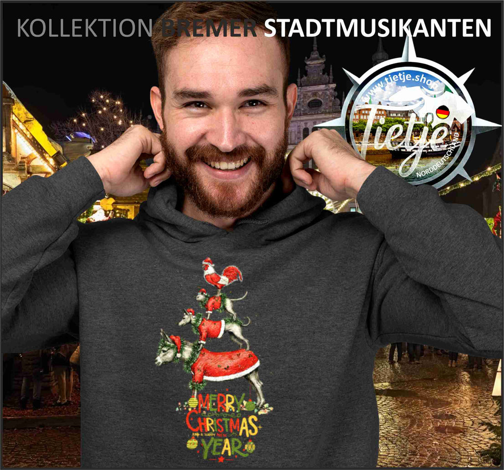 BREMEN - Stadtmusikanten - Merry CHRISTMAS  - Unisex Kapuzenpullover Hoodie