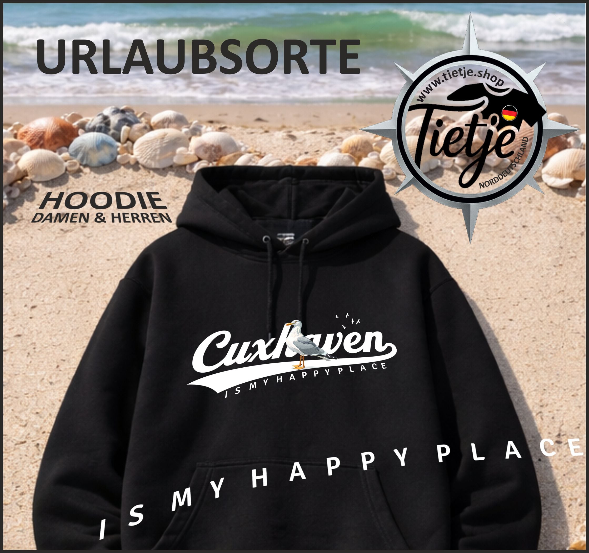 URLAUBSORTE - Cuxhaven  - Unisex Kapuzenpullover Hoodie