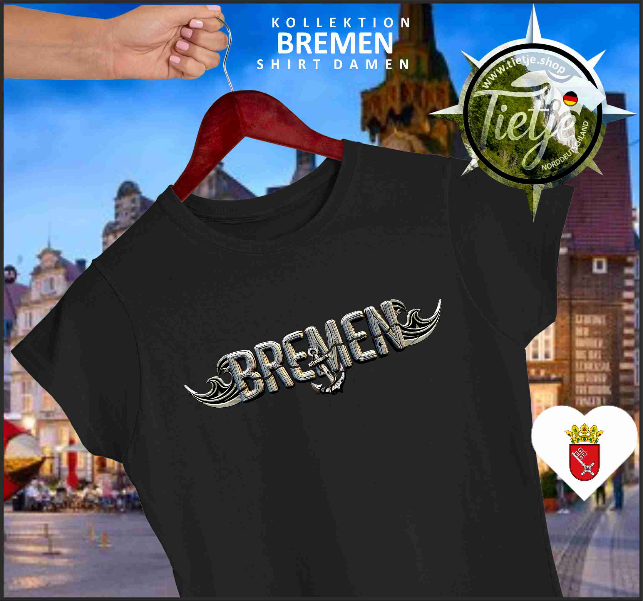 BREMEN - WOOD  - Damen Premiumshirt