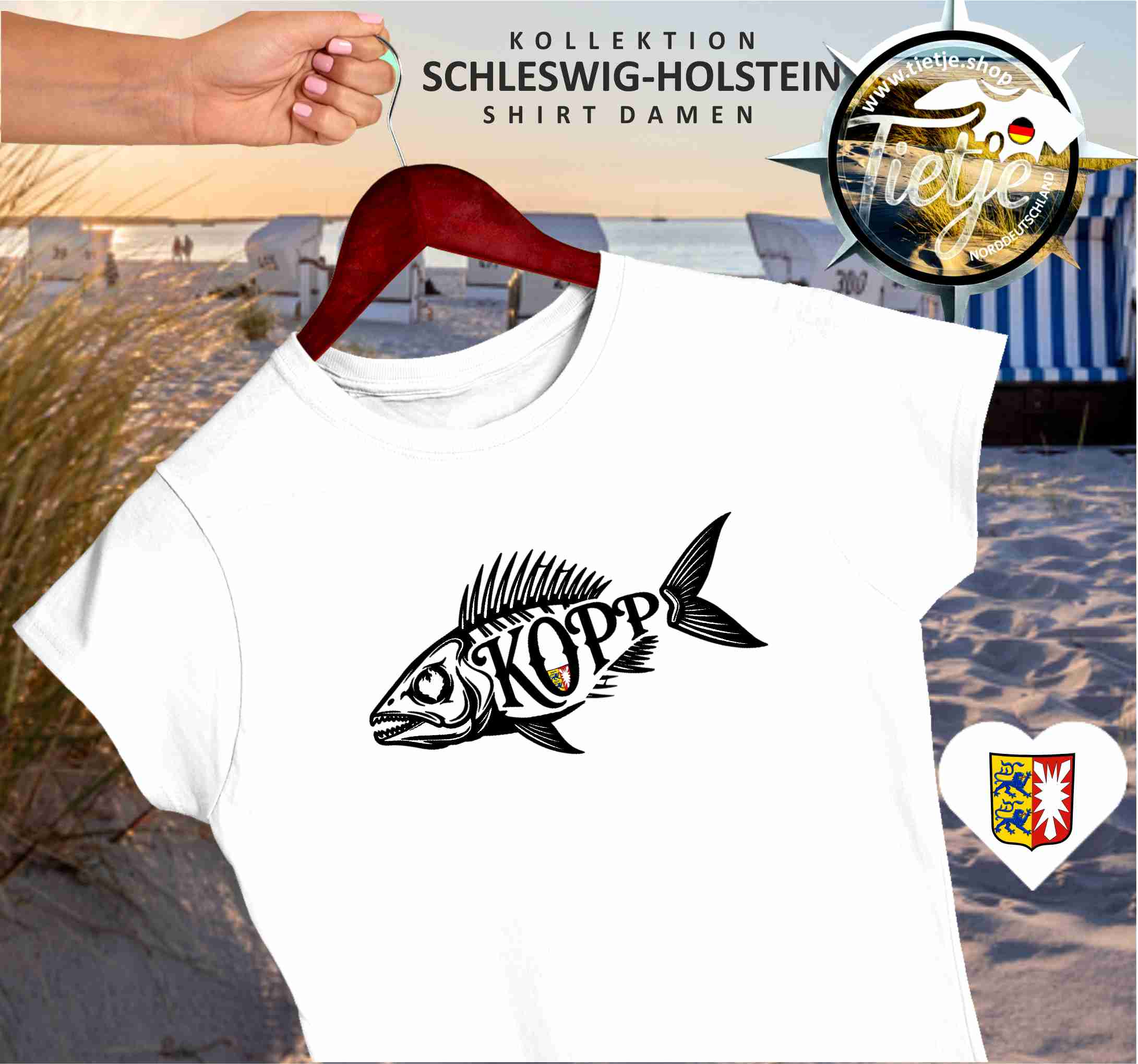 SCHLESWIG-HOLSTEIN - FISCHKOPP  - Damen Premiumshirt