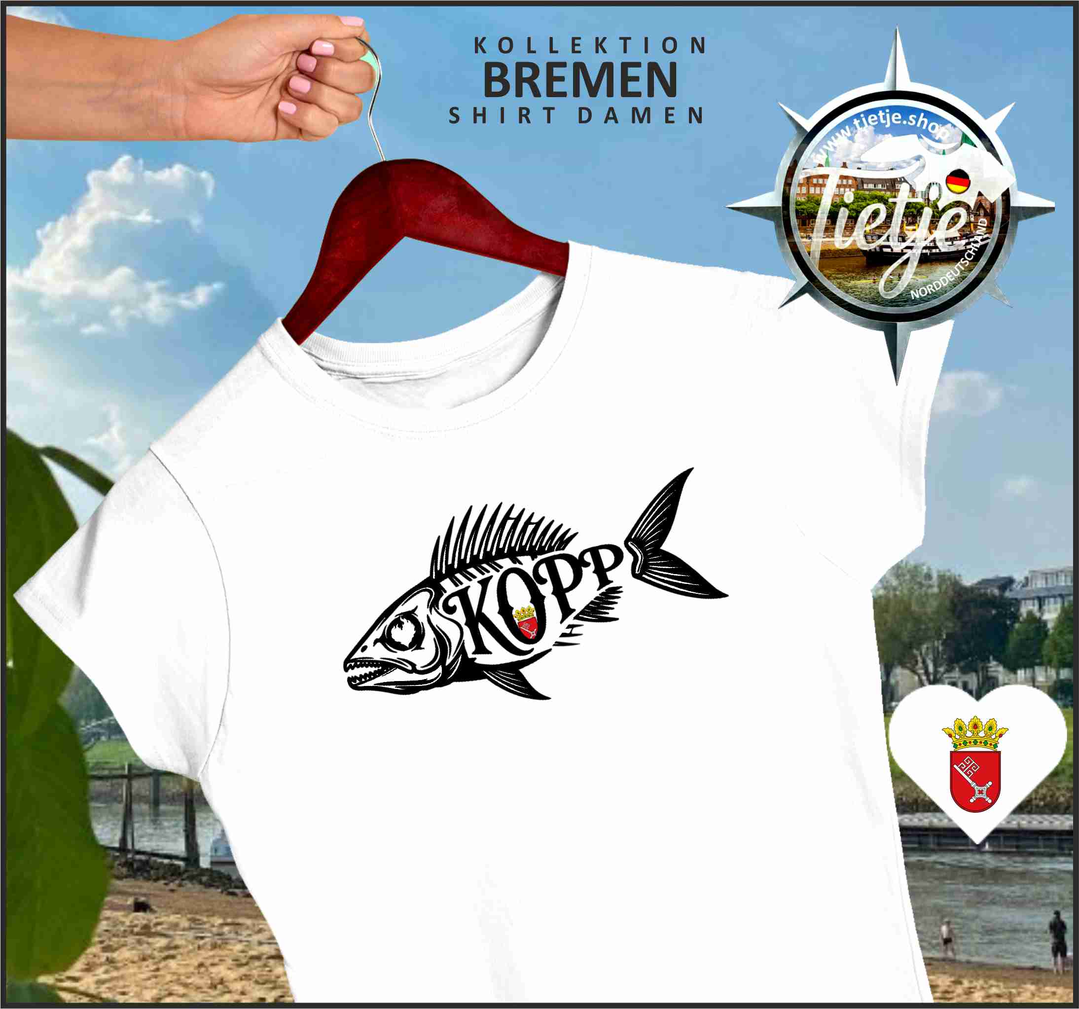 BREMEN - FISCHKOPP  - Damen Premiumshirt