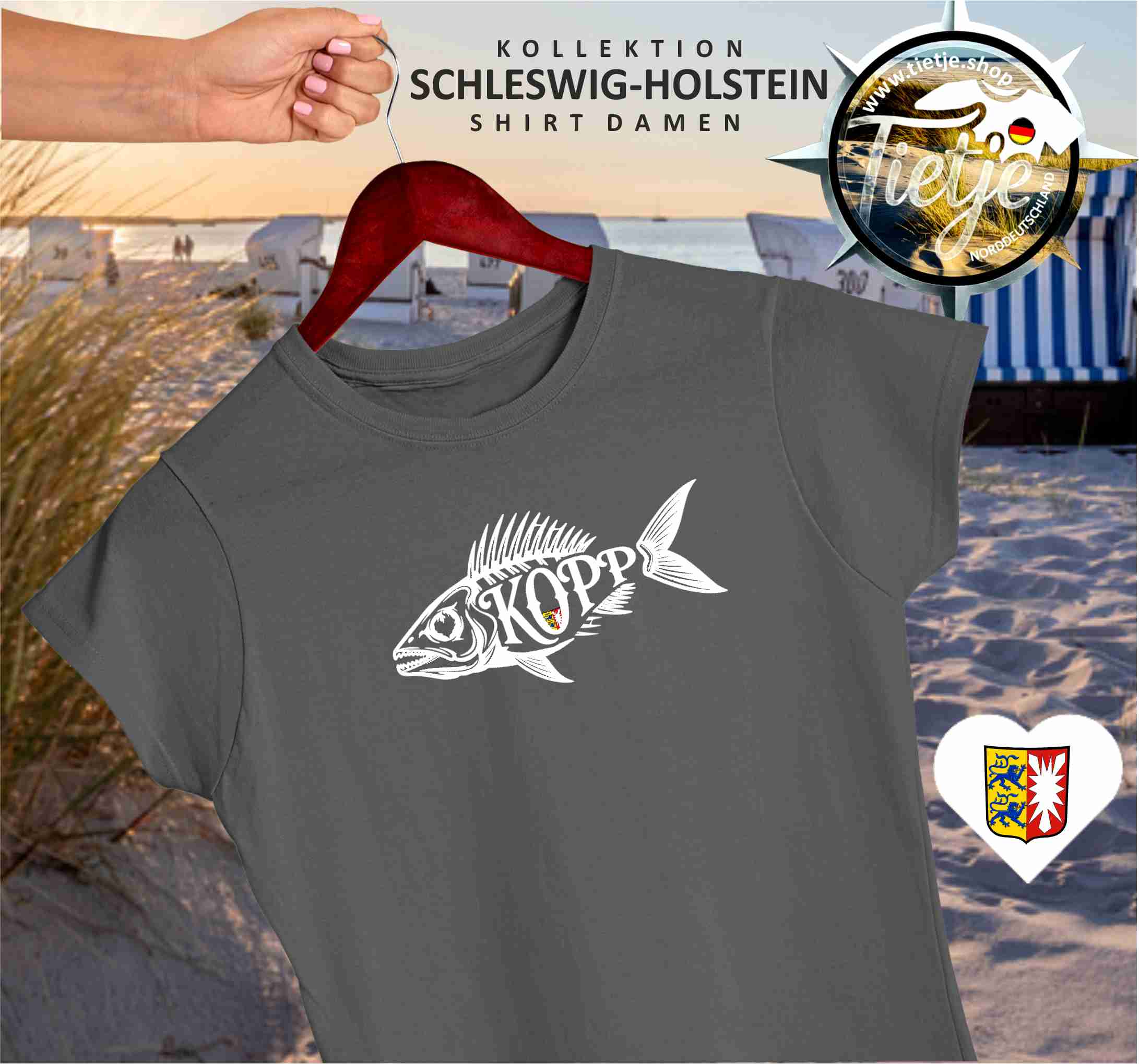 SCHLESWIG-HOLSTEIN - FISCHKOPP  - Damen Premiumshirt