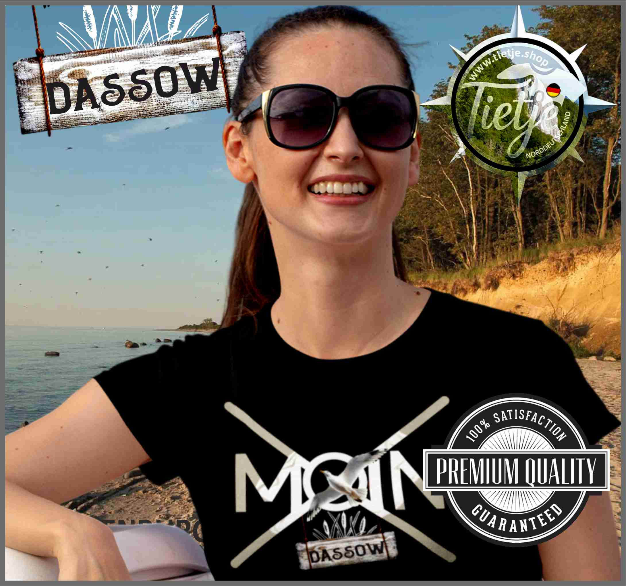 MECKLENBURG-VORPOMMERN - Städte - Moin DASSOW  - Damen Premiumshirt