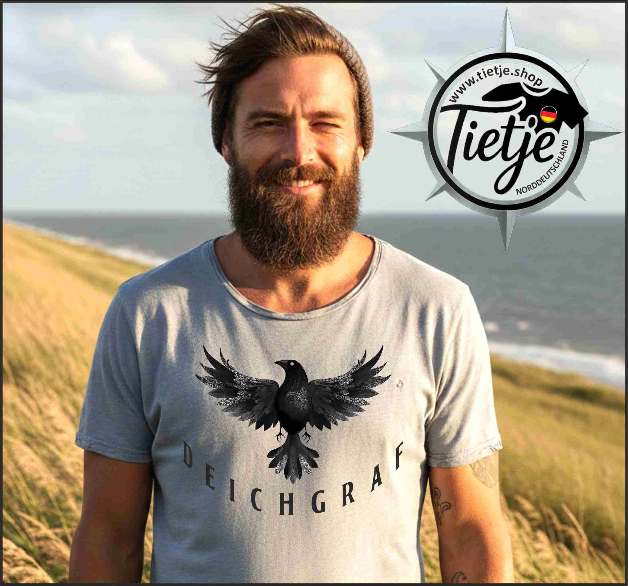 FUN & SUN - DEICHGRAF - schwatt - Herren Shirt
