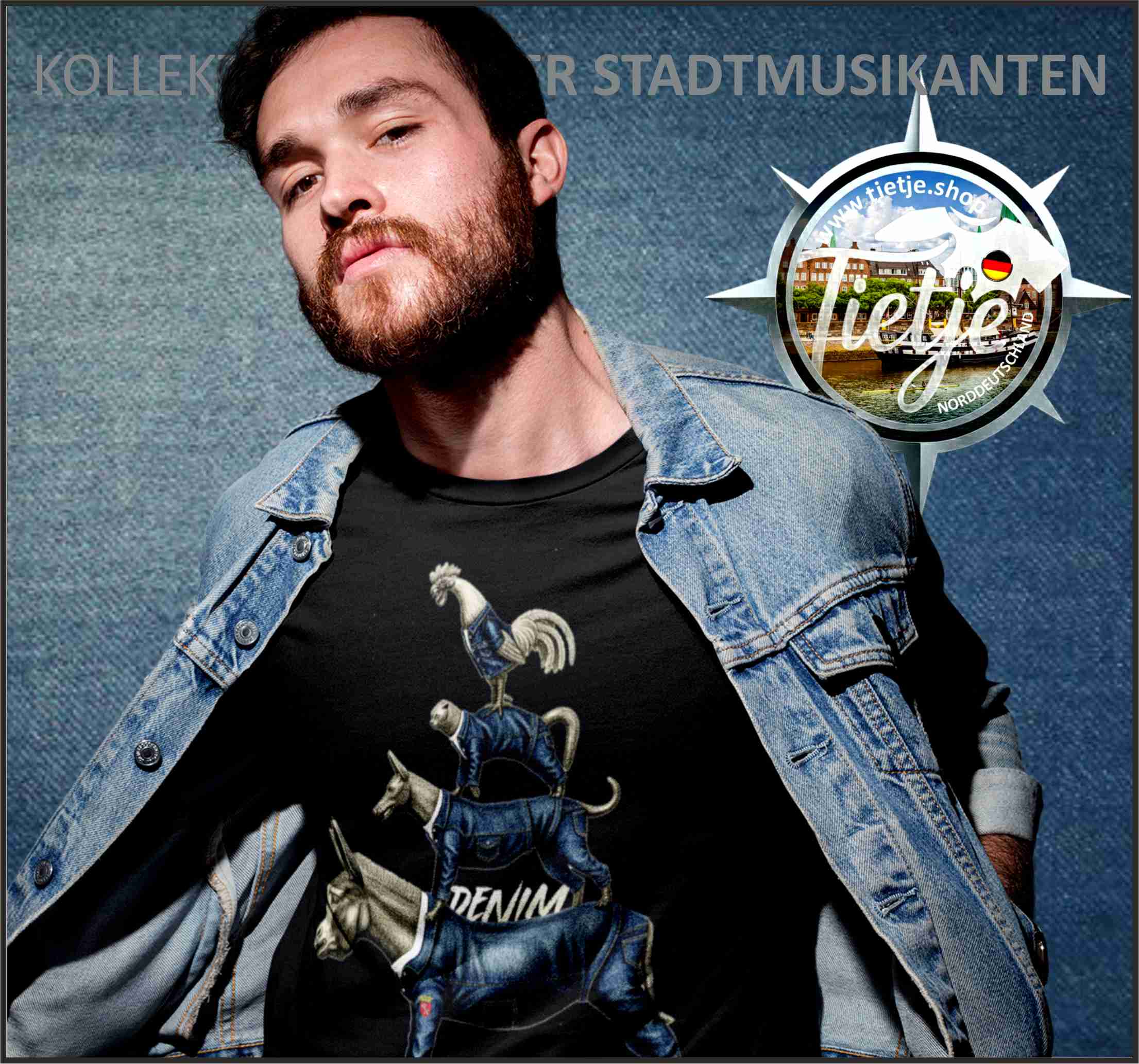 BREMEN - Stadtmusikanten - DENIM  - Herren Shirt