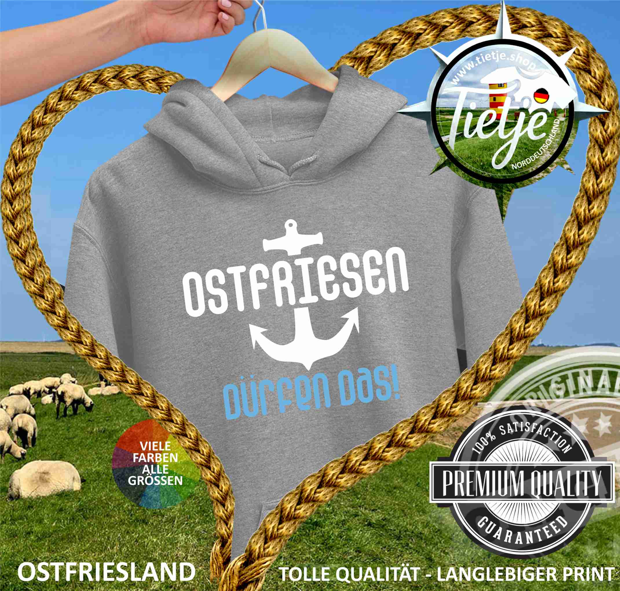 OSTFRIESLAND - Ostfriesen dürfen das!  - Unisex Kapuzenpullover Hoodie