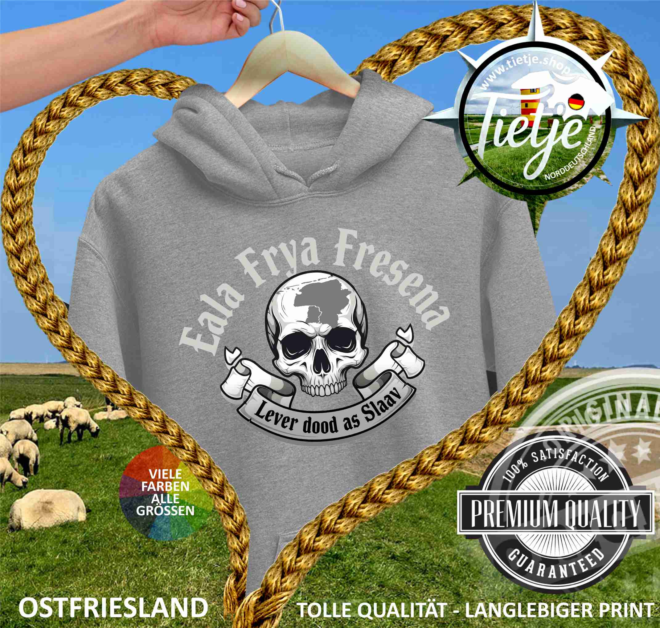 OSTFRIESLAND - Eala Frya Fresena  - Unisex Kapuzenpullover Hoodie