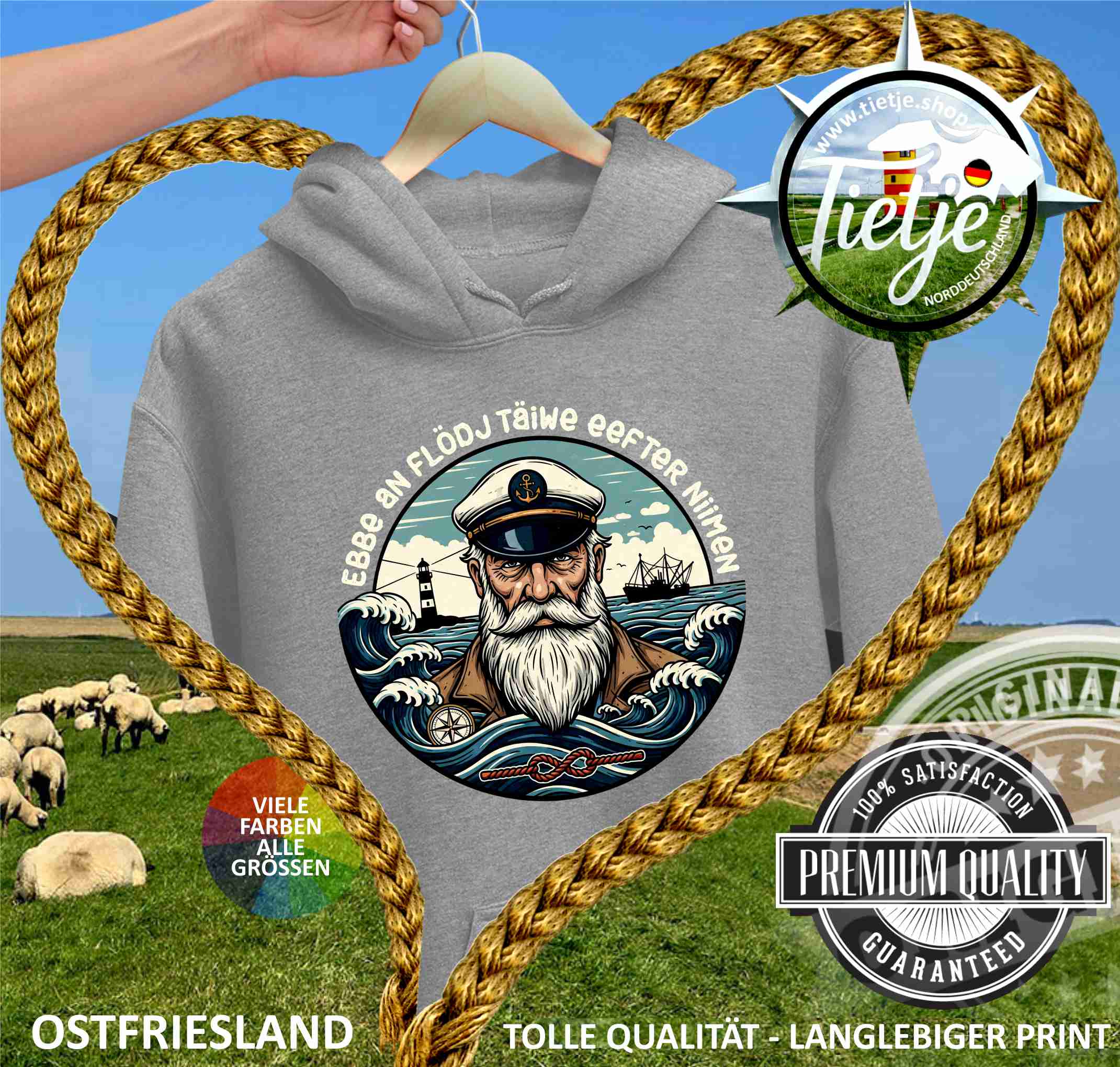 OSTFRIESLAND - EBBE AN FLÖDJ  - Unisex Kapuzenpullover Hoodie