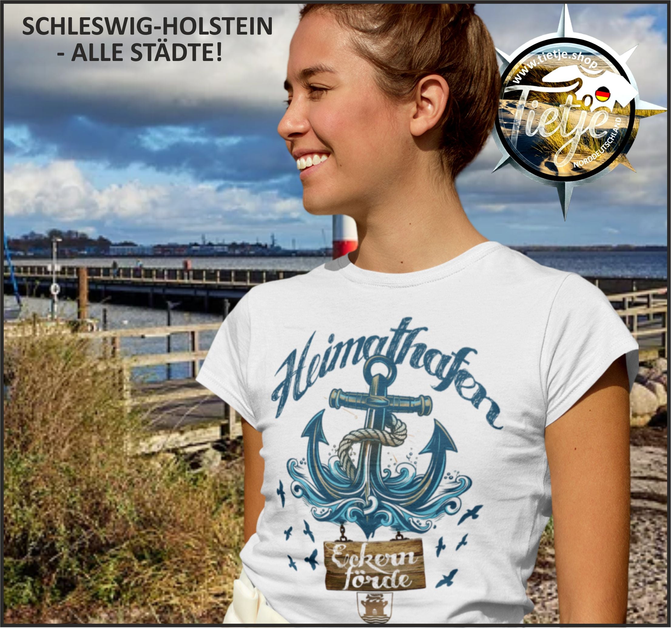 SCHLESWIG-HOLSTEIN - HEIMATHAFEN - Eckernförde  - Damen Premiumshirt