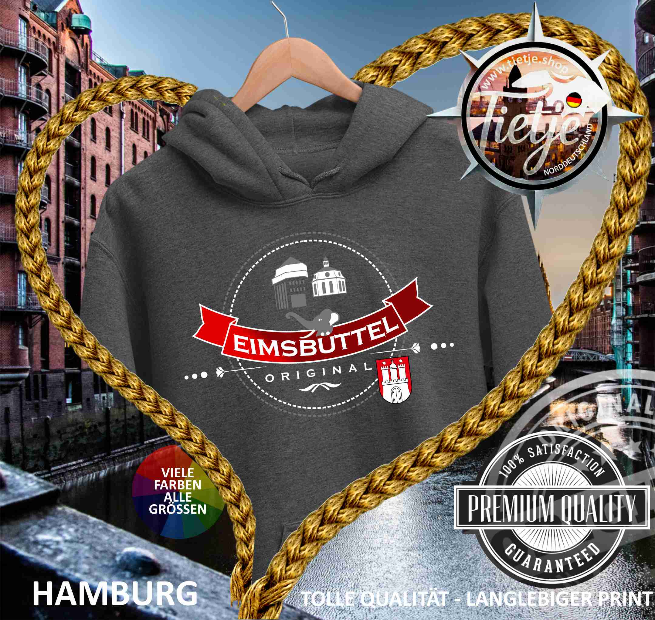 HAMBURG - Städte - EIMSBÜTTEL  - Unisex Kapuzenpullover Hoodie