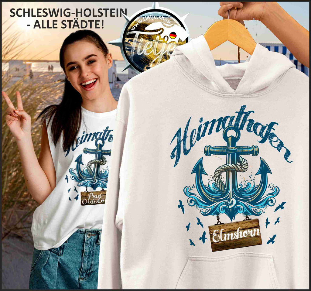 SCHLESWIG-HOLSTEIN - HEIMATHAFEN - Elmshorn  - Unisex Kapuzenpullover Hoodie