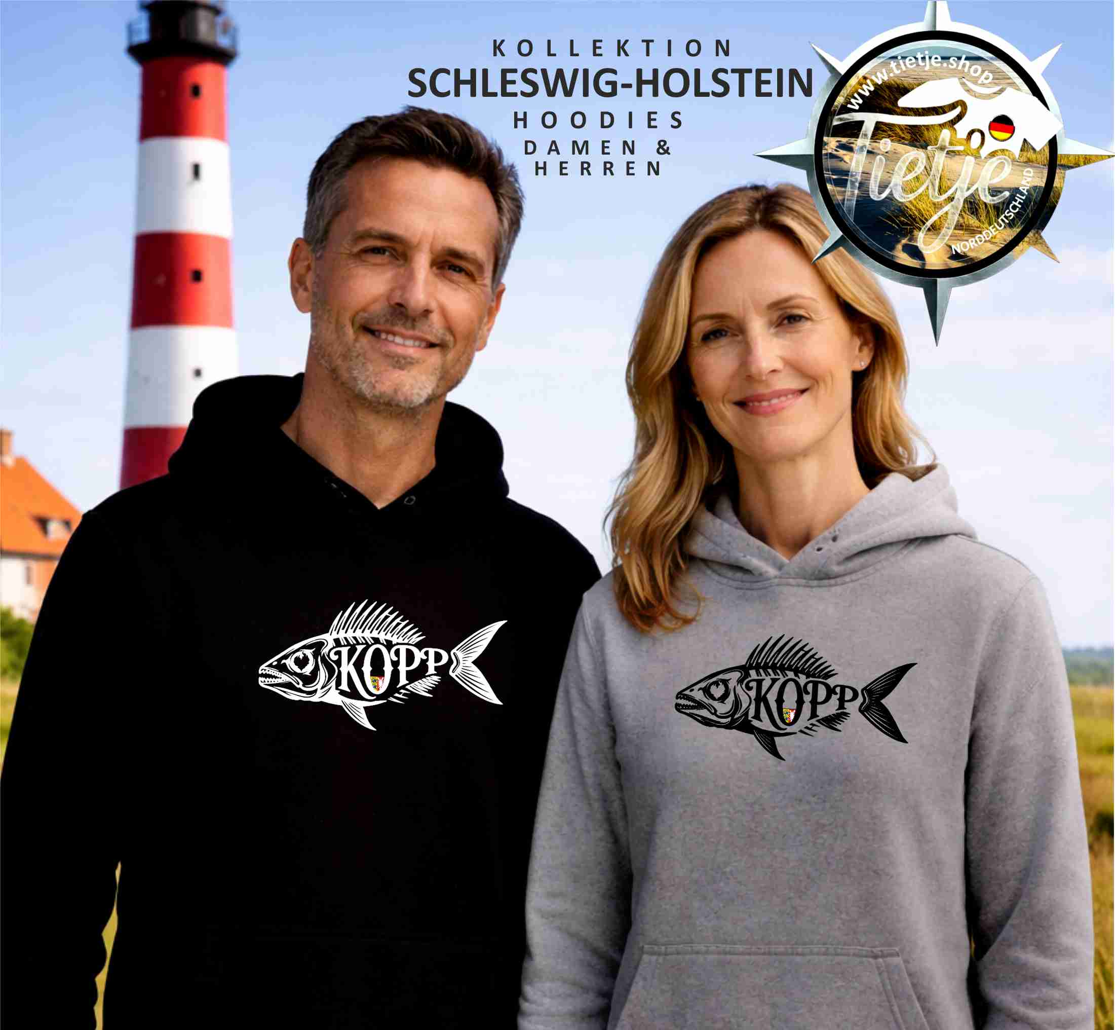 SCHLESWIG-HOLSTEIN - Fischkopp  - Unisex Kapuzenpullover Hoodie