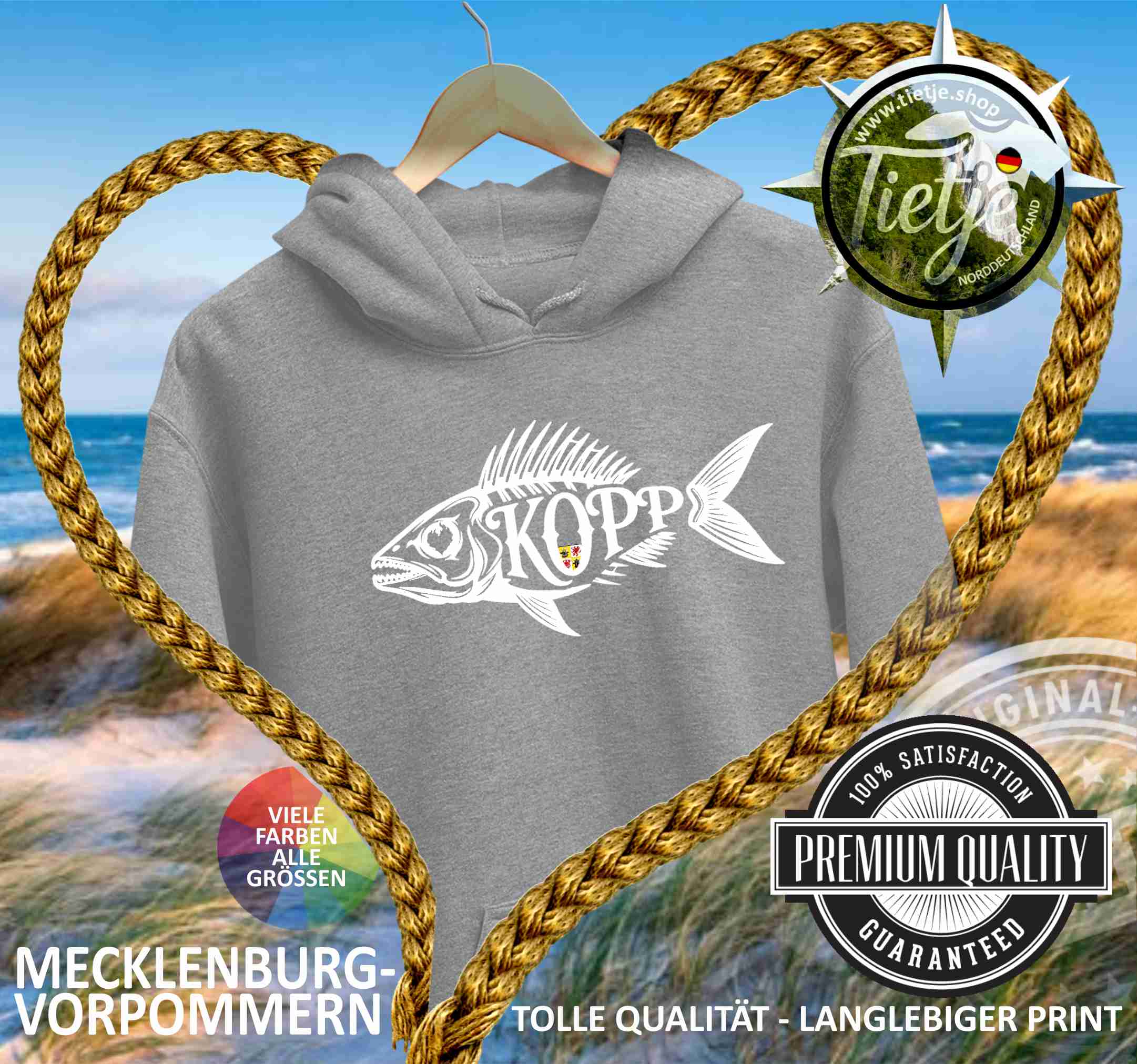 MECKLENBURG-VORPOMMERN - FISCHKOPP  - Unisex Kapuzenpullover Hoodie