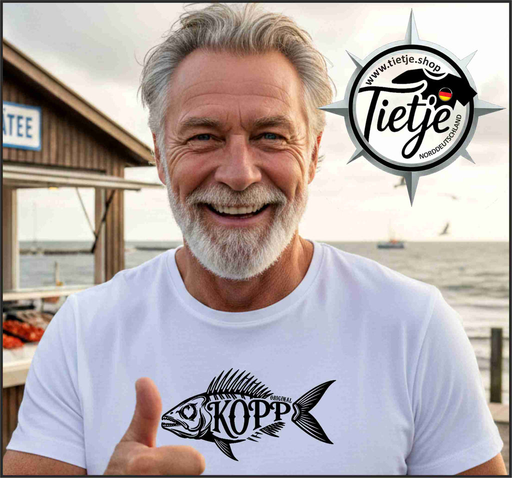 FUN & SUN - FISCHKOPP - schwatt  - Herren Shirt