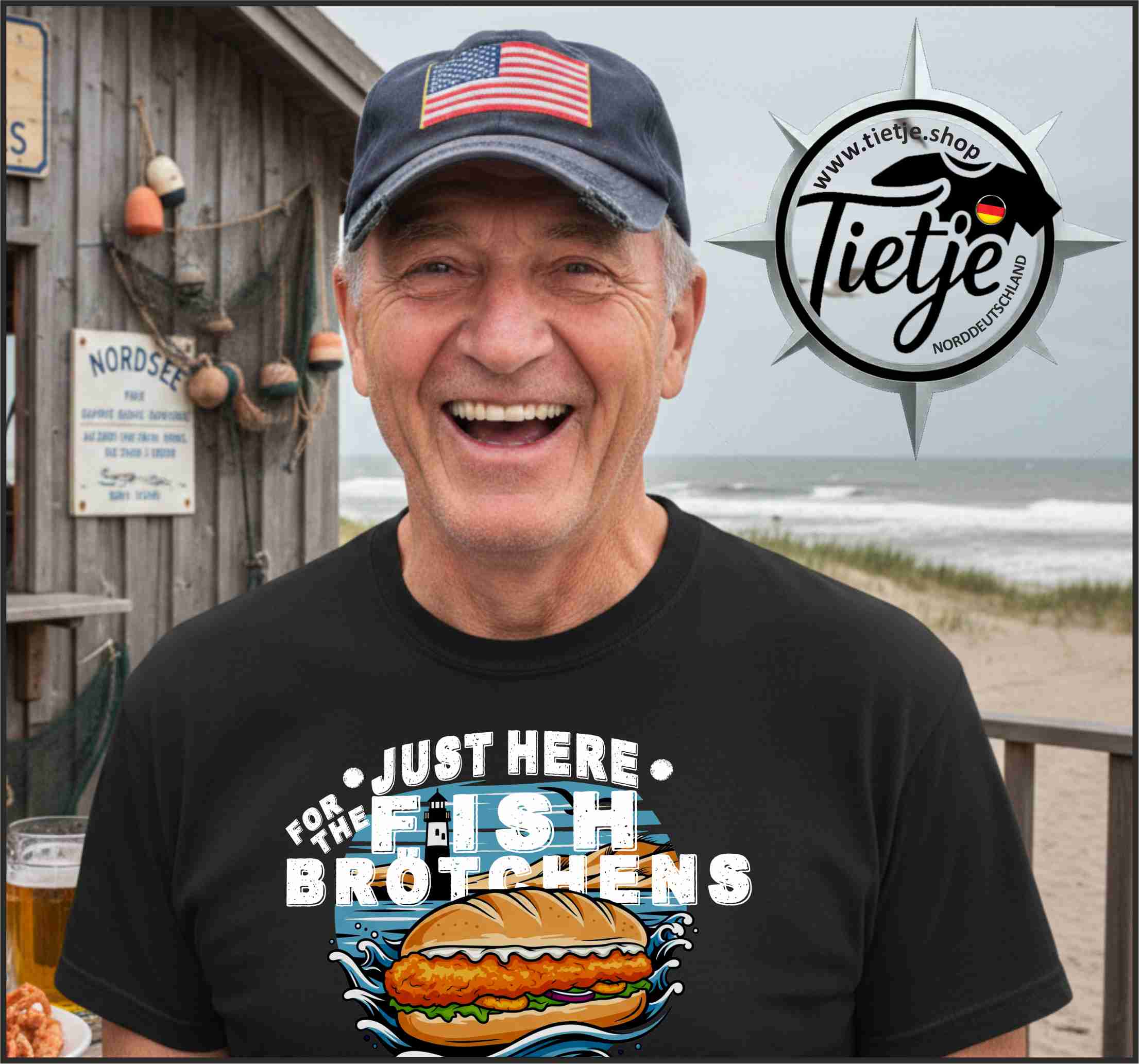 FUN & SUN - just here for the FISHBRÖTCHENS  - Herren Shirt