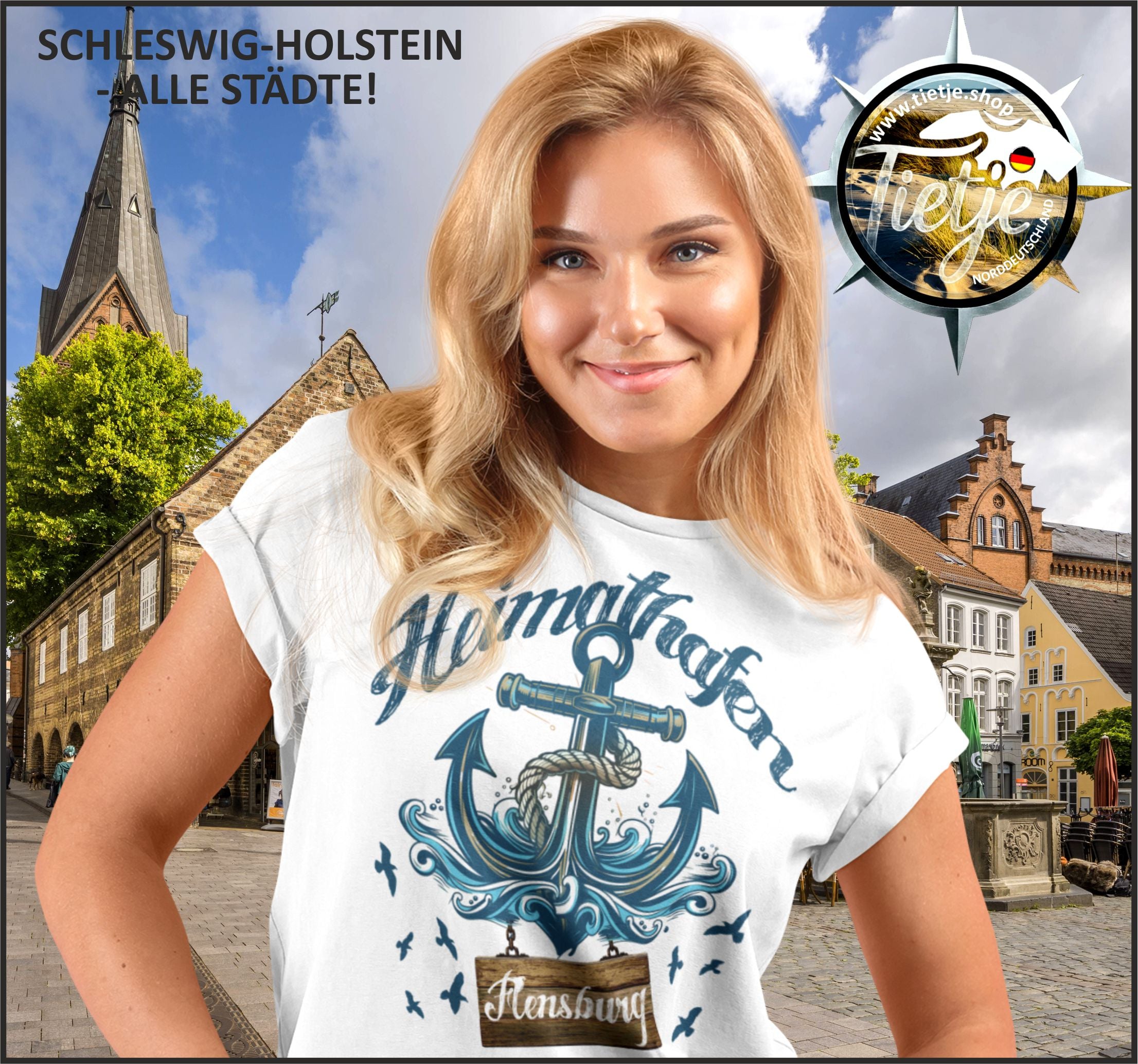 SCHLESWIG-HOLSTEIN - HEIMATHAFEN - Flensburg  - Damen Premiumshirt