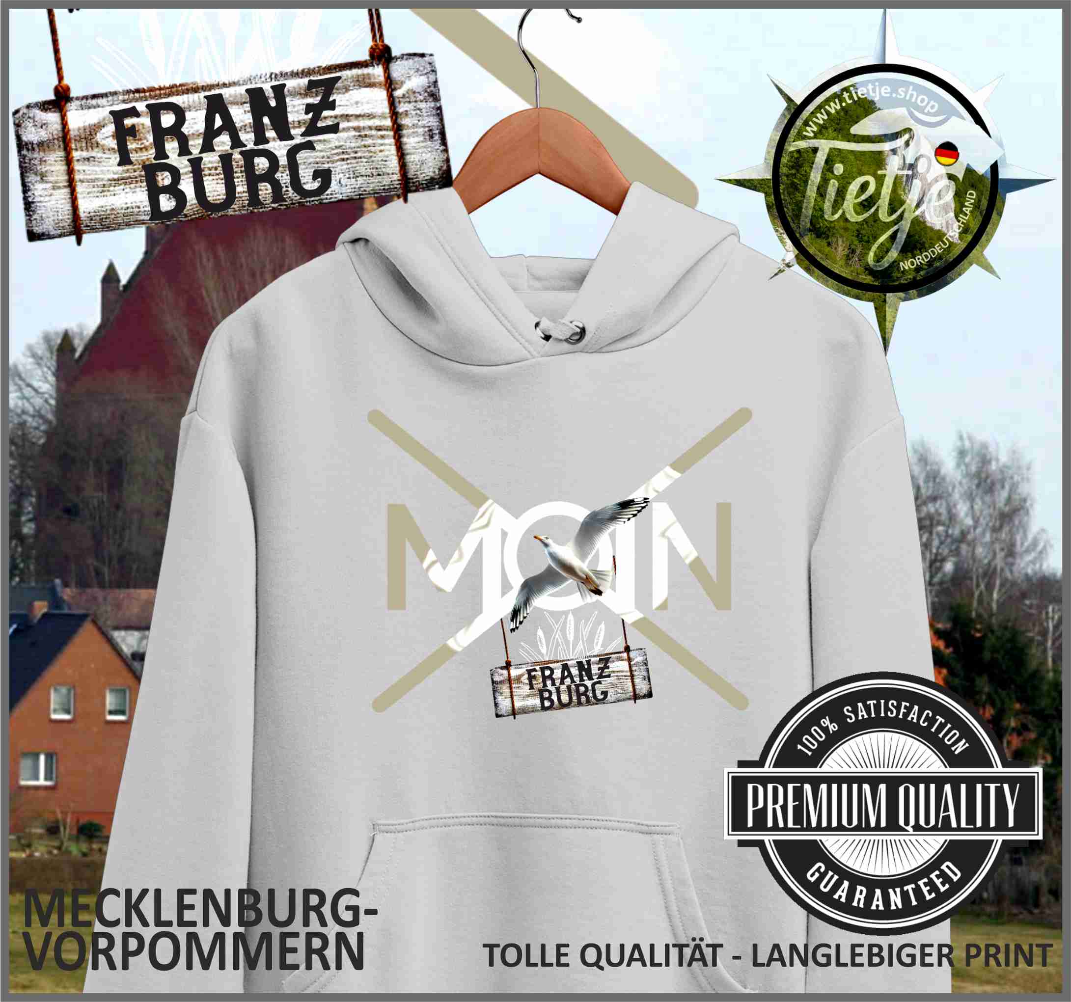 MECKLENBURG-VORPOMMERN - Städte - Moin FRANZBURG  - Unisex Kapuzenpullover Hoodie