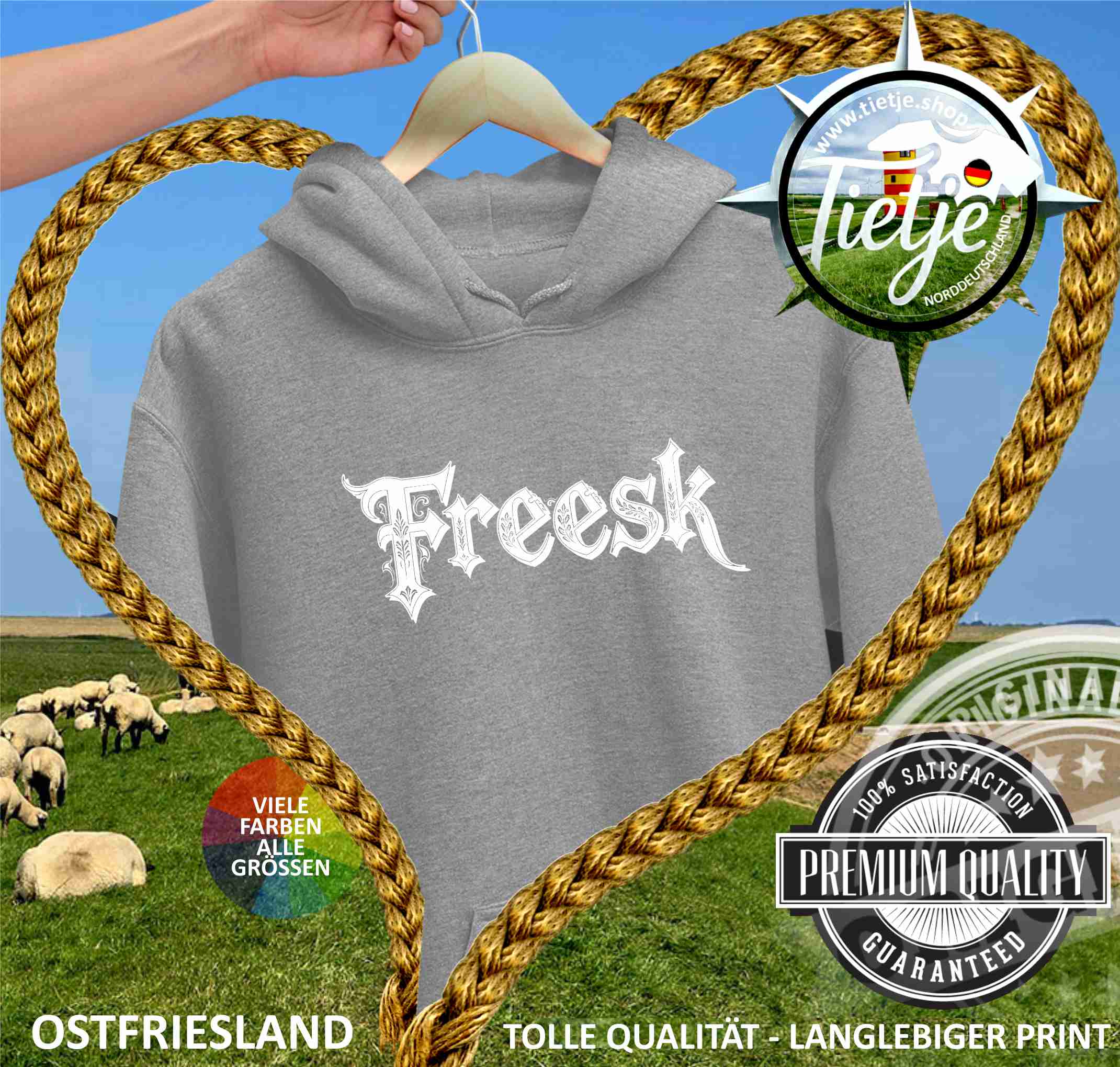 OSTFRIESLAND - FREESK  - Unisex Kapuzenpullover Hoodie