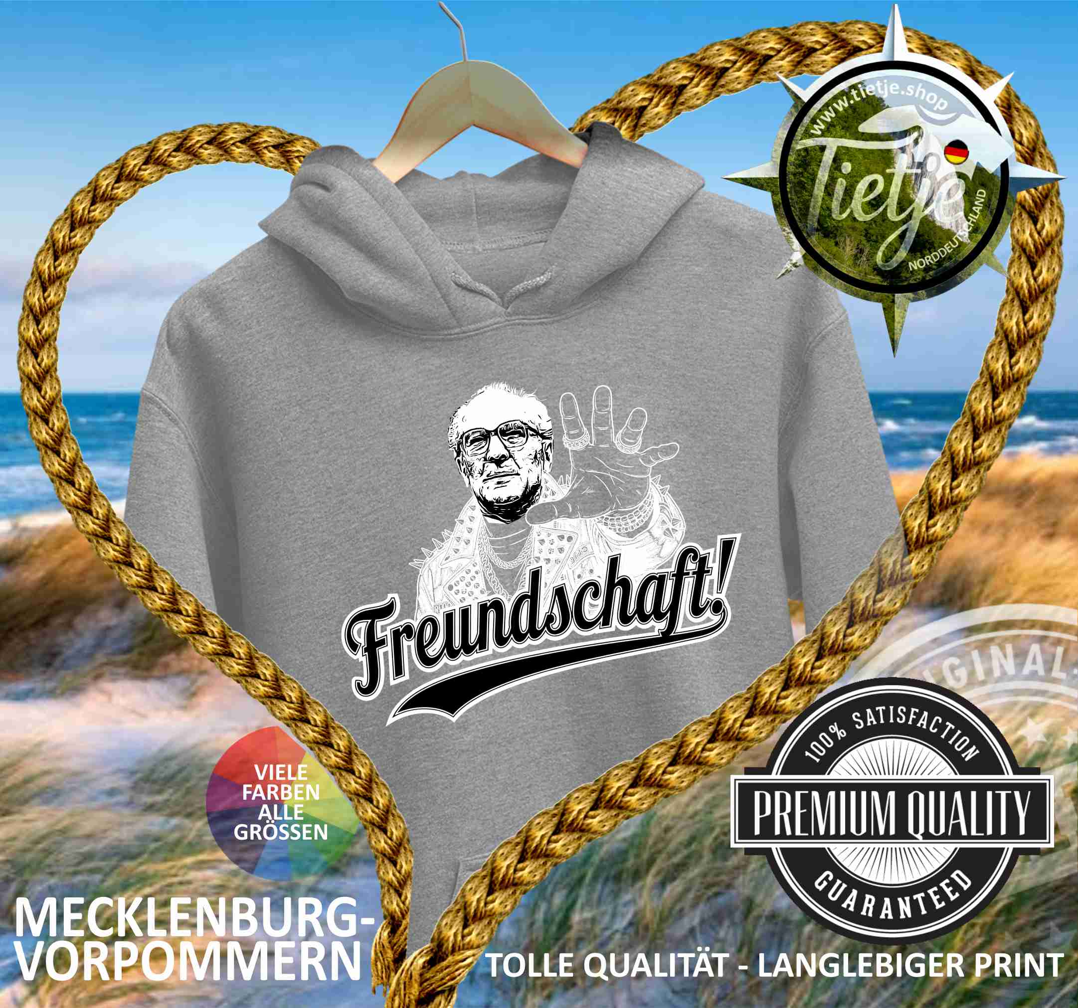 MECKLENBURG-VORPOMMERN - FREUNDSCHAFT Erich NEON  - Unisex Kapuzenpullover Hoodie
