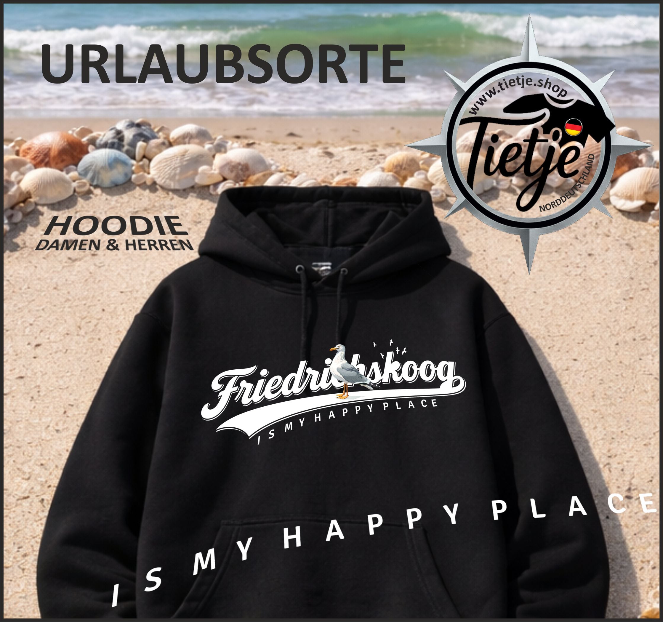 URLAUBSORTE - Friedrichskoog  - Unisex Kapuzenpullover Hoodie