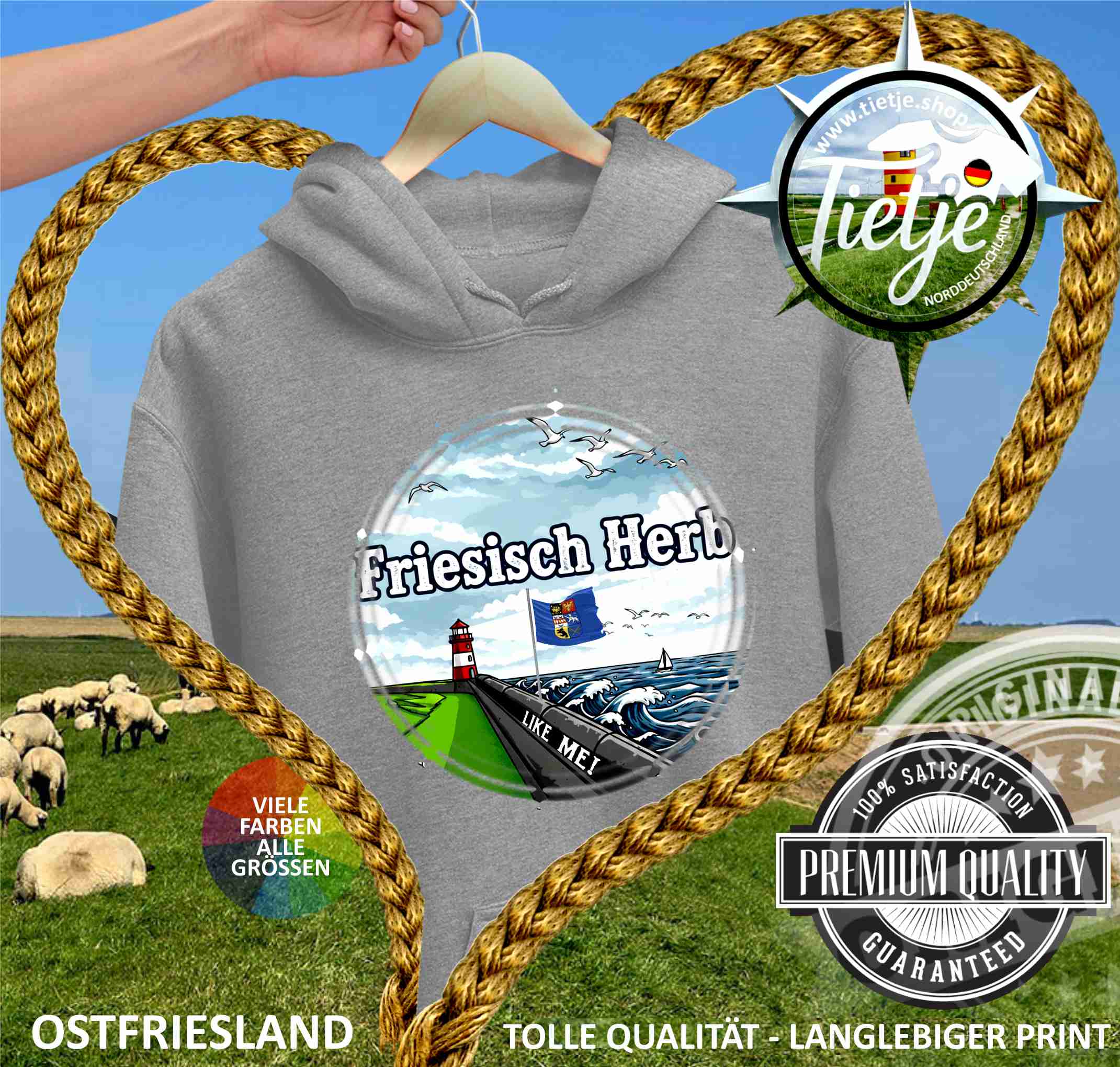 OSTFRIESLAND -  FRIESISCH HERB like me!  - Unisex Kapuzenpullover Hoodie