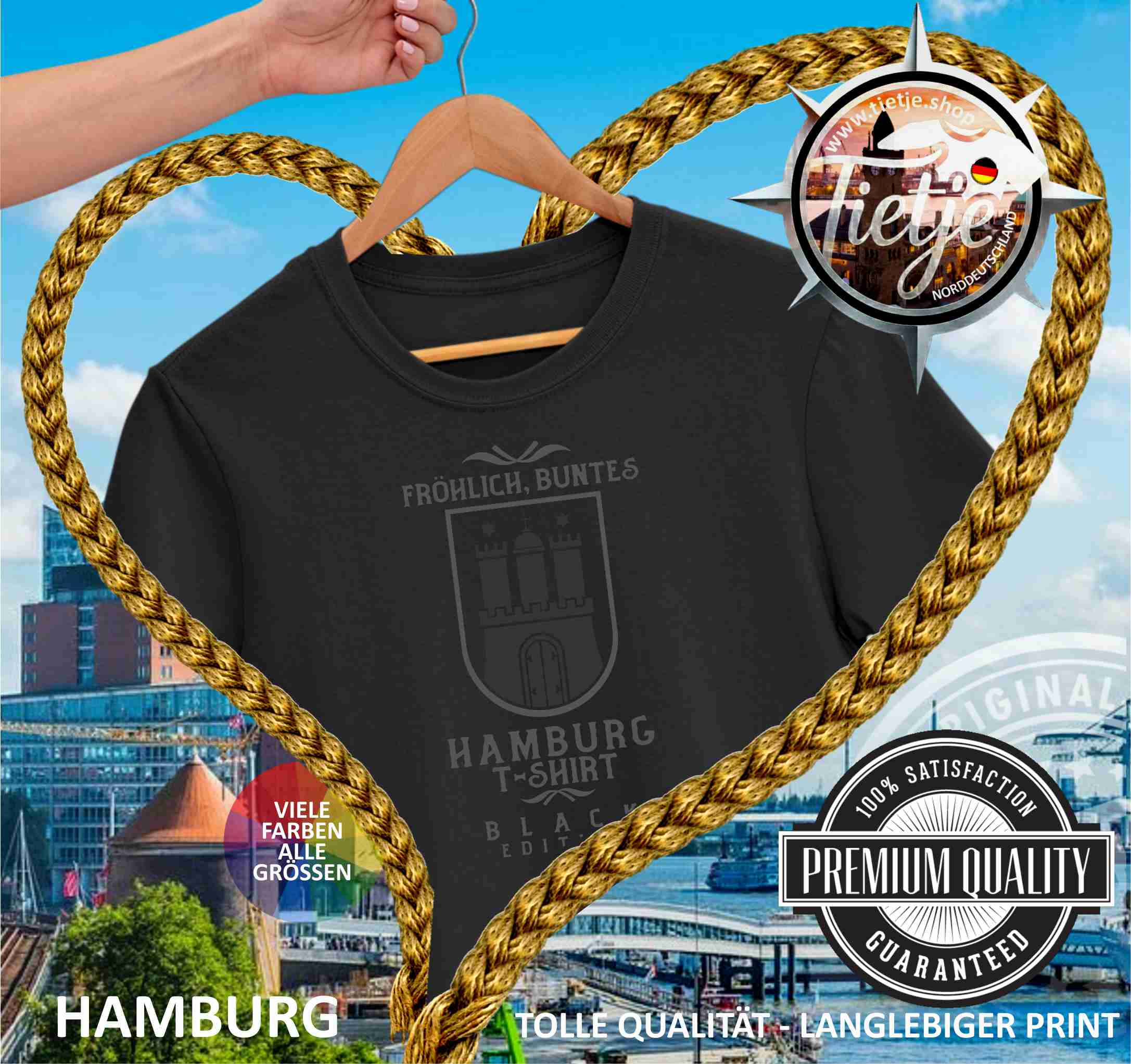 HAMBURG - BLACK EDITION  - Damen Premiumshirt