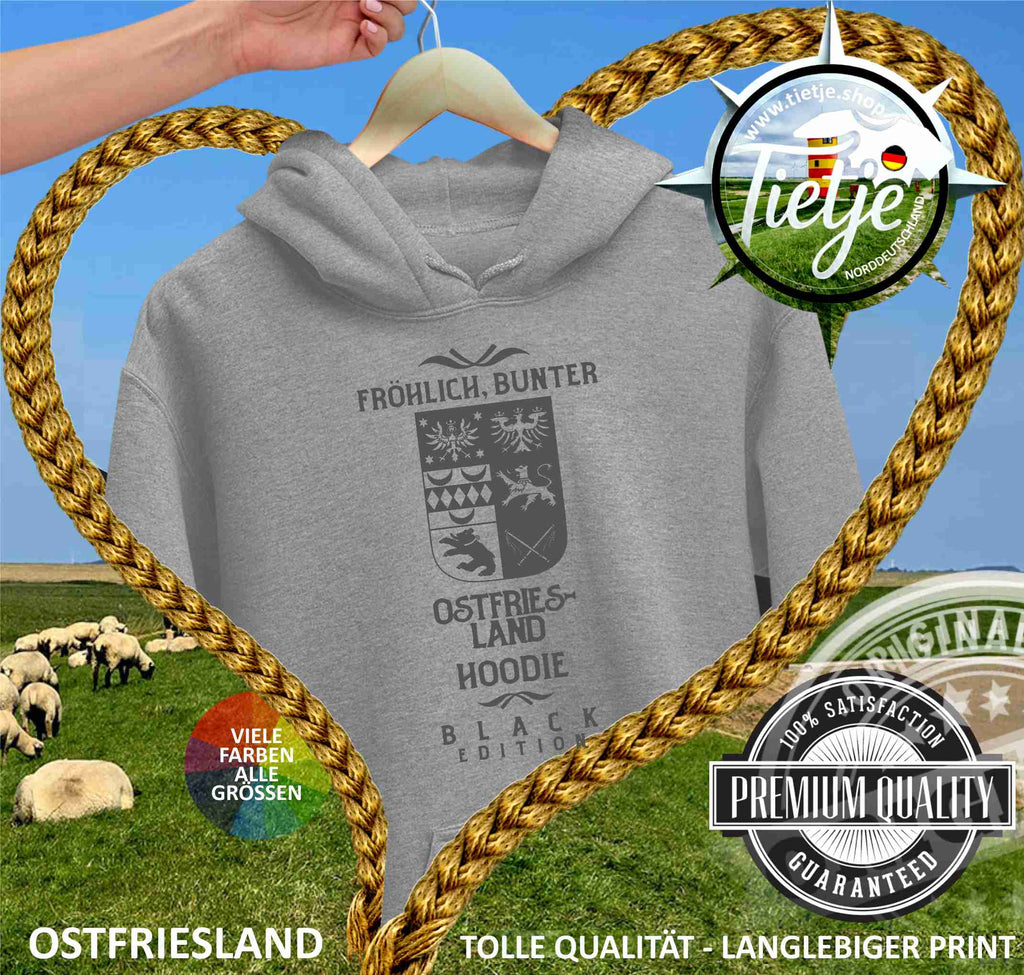 OSTFRIESLAND - BLACK EDITION  - Unisex Kapuzenpullover Hoodie