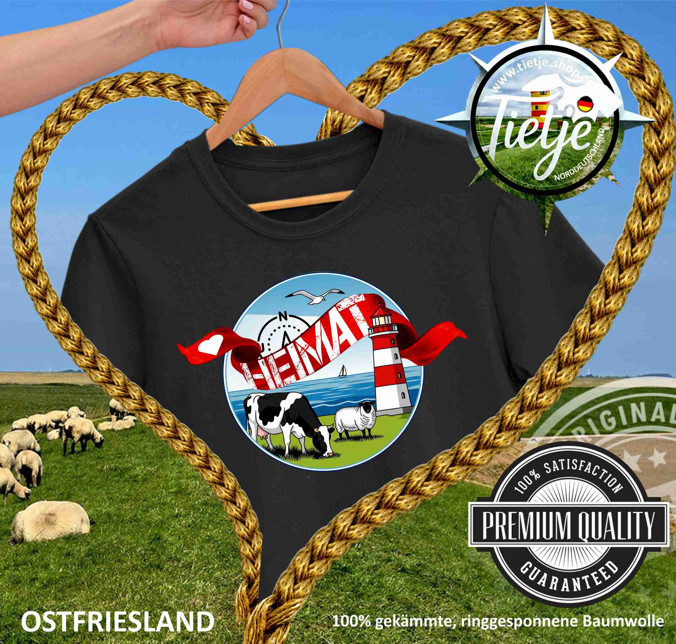 OSTFRIESLAND -  HEIMAT  - Herren Shirt
