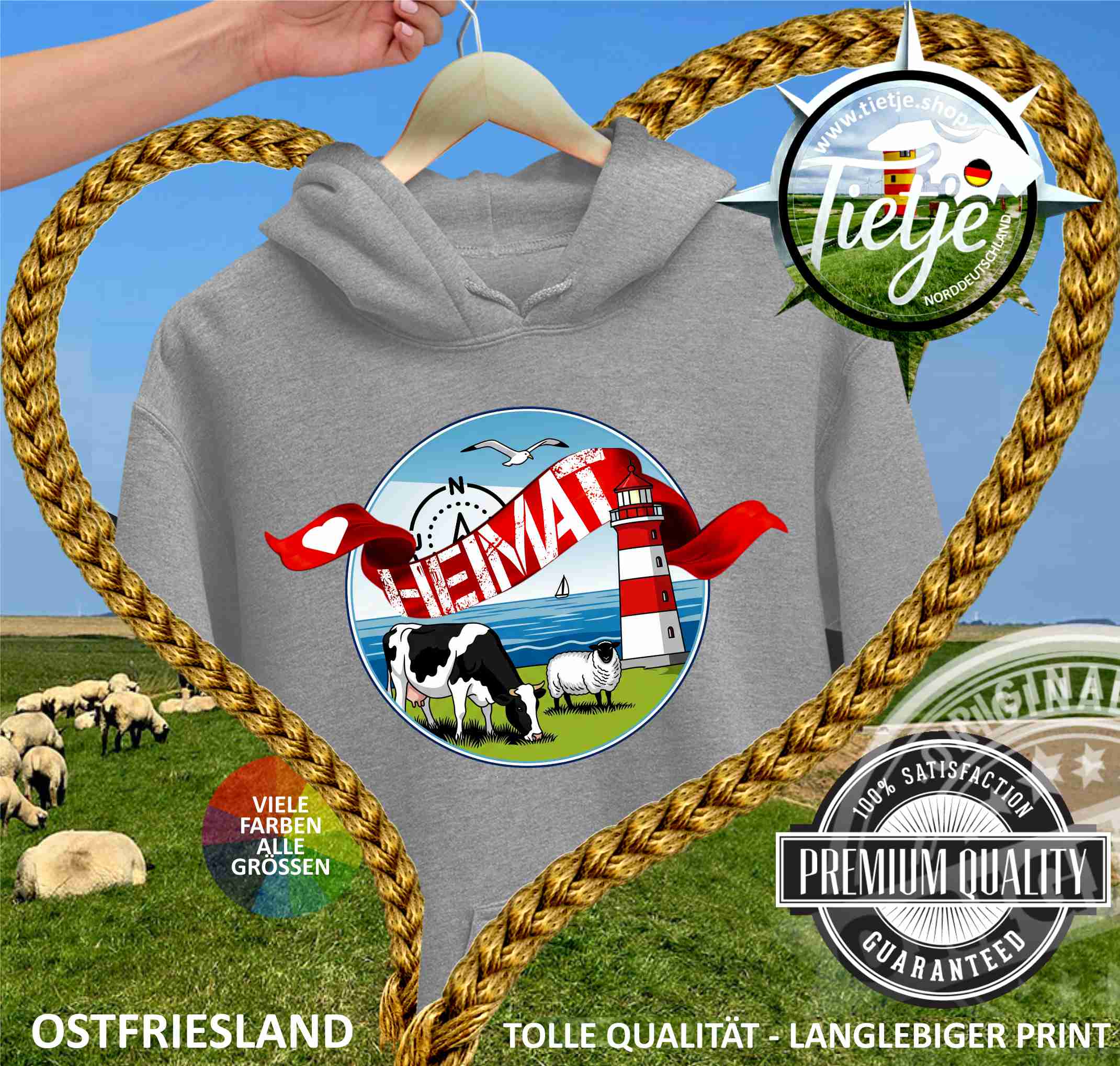 OSTFRIESLAND - HEIMAT  - Unisex Kapuzenpullover Hoodie
