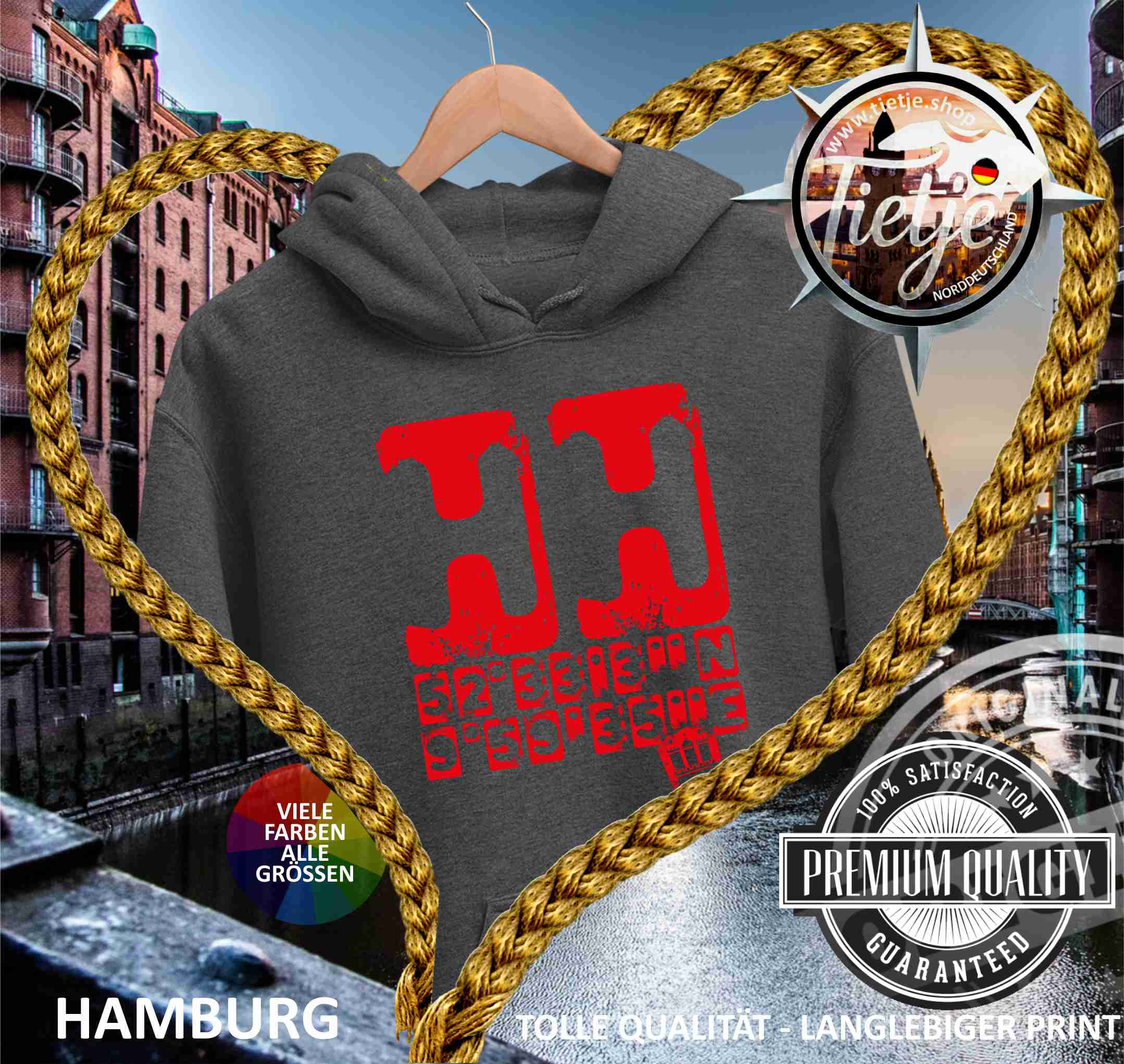 HAMBURG - HH KOORDINATEN  - Unisex Kapuzenpullover Hoodie