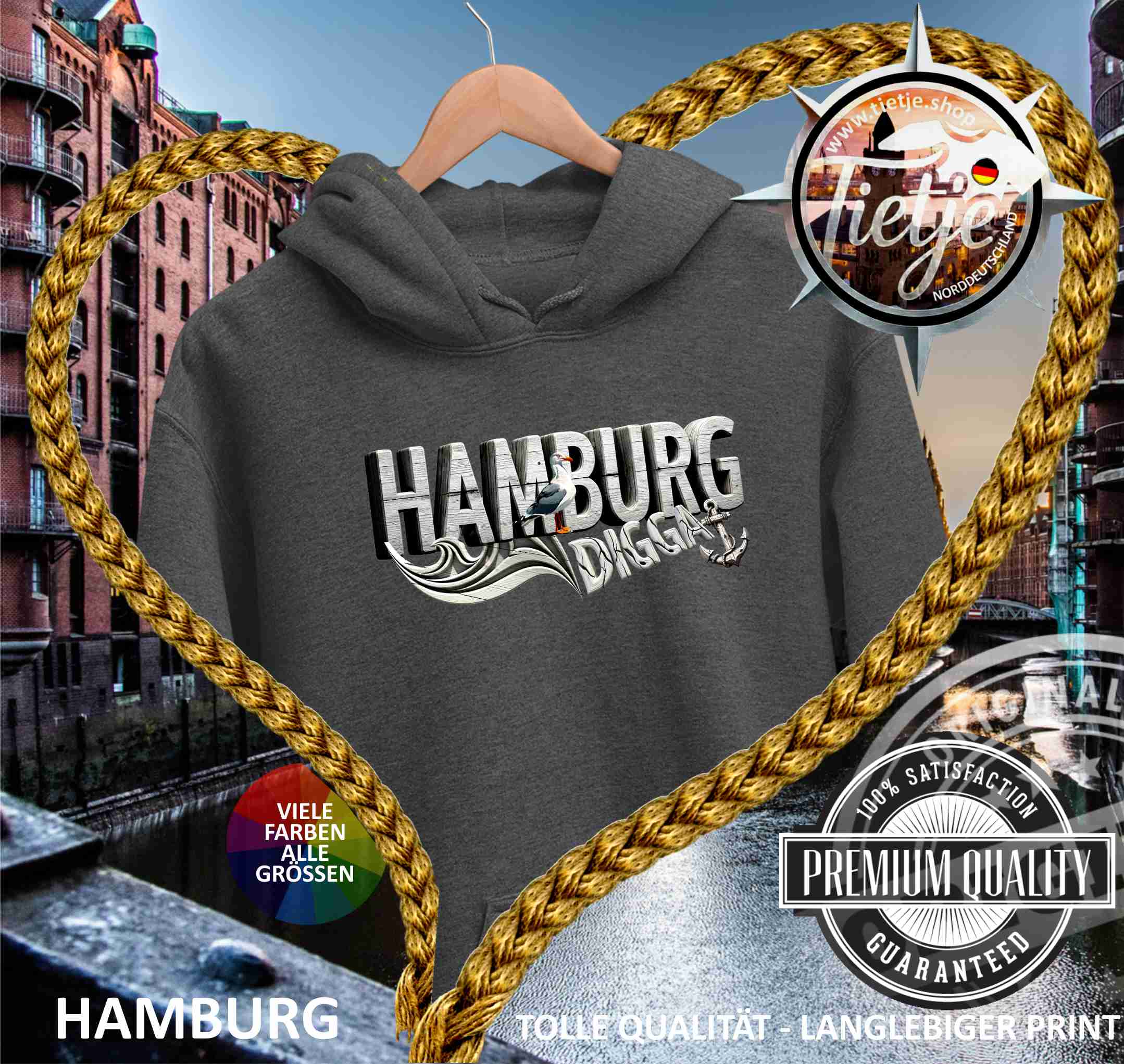 HAMBURG - DIGGA - WOOD  - Unisex Kapuzenpullover Hoodie