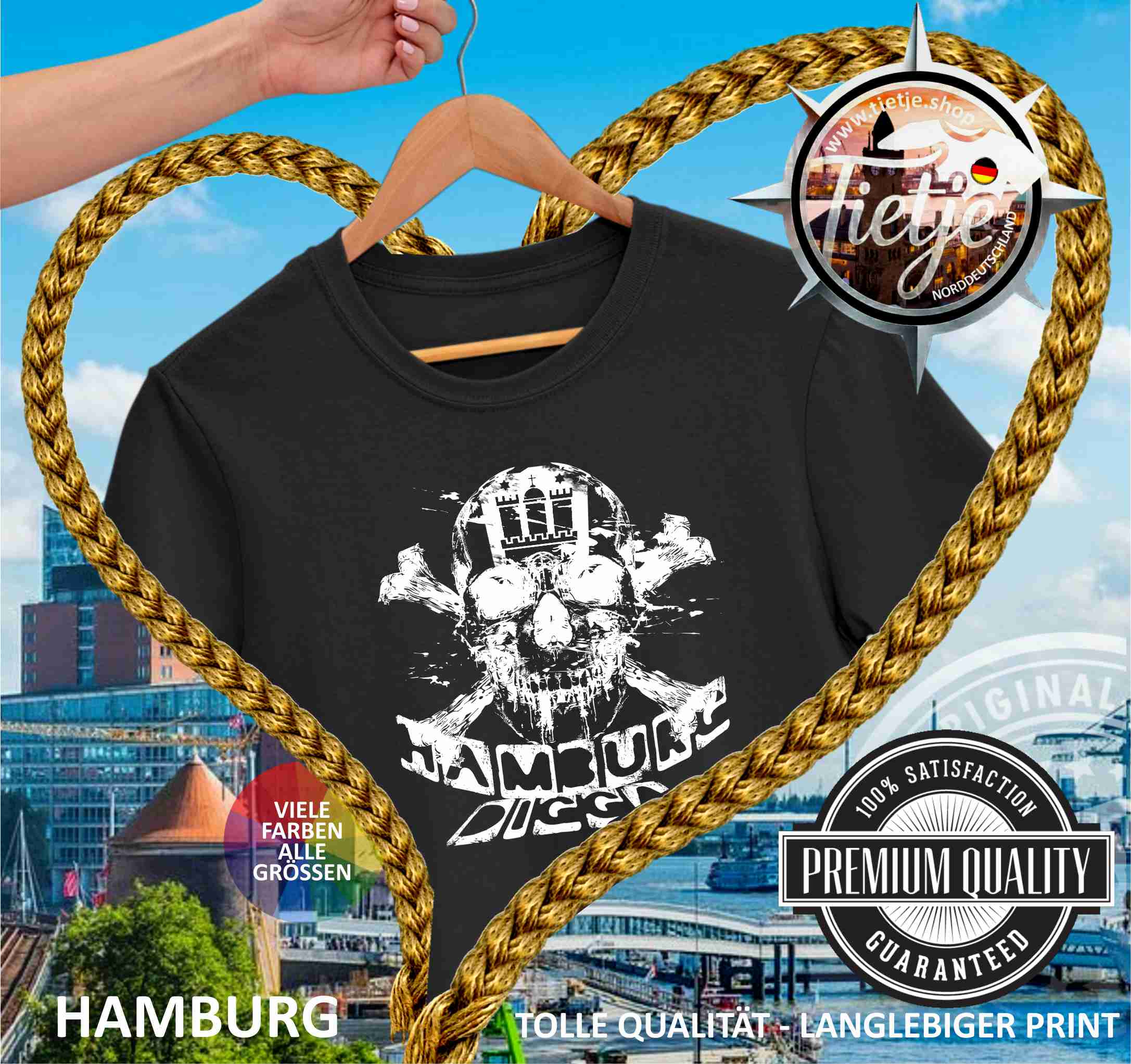HAMBURG - DIGGA - schwatt  - Herren Shirt