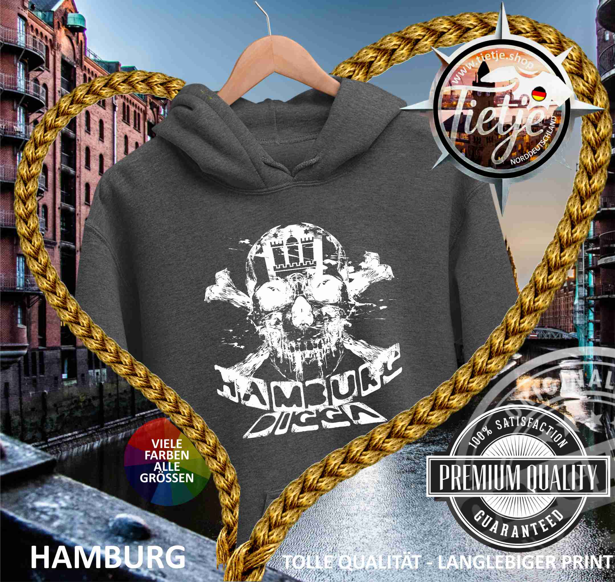 HAMBURG - DIGGA - schwatt  - Unisex Kapuzenpullover Hoodie