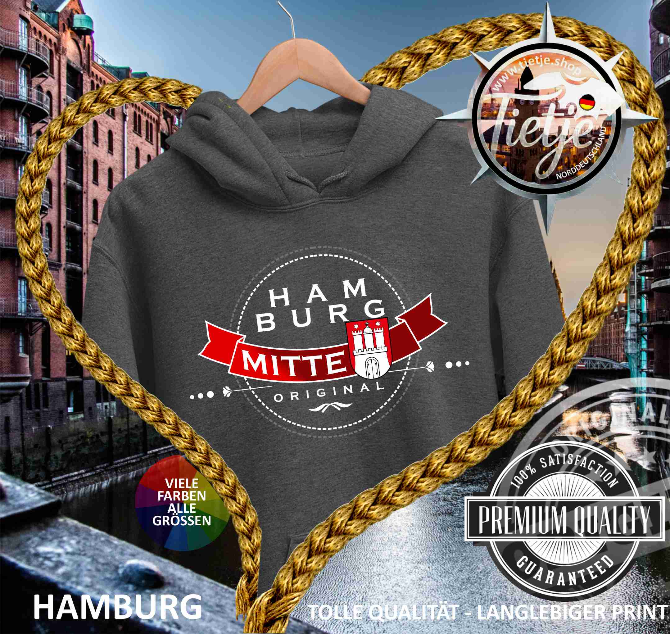 HAMBURG - Städte - MITTE  - Unisex Kapuzenpullover Hoodie