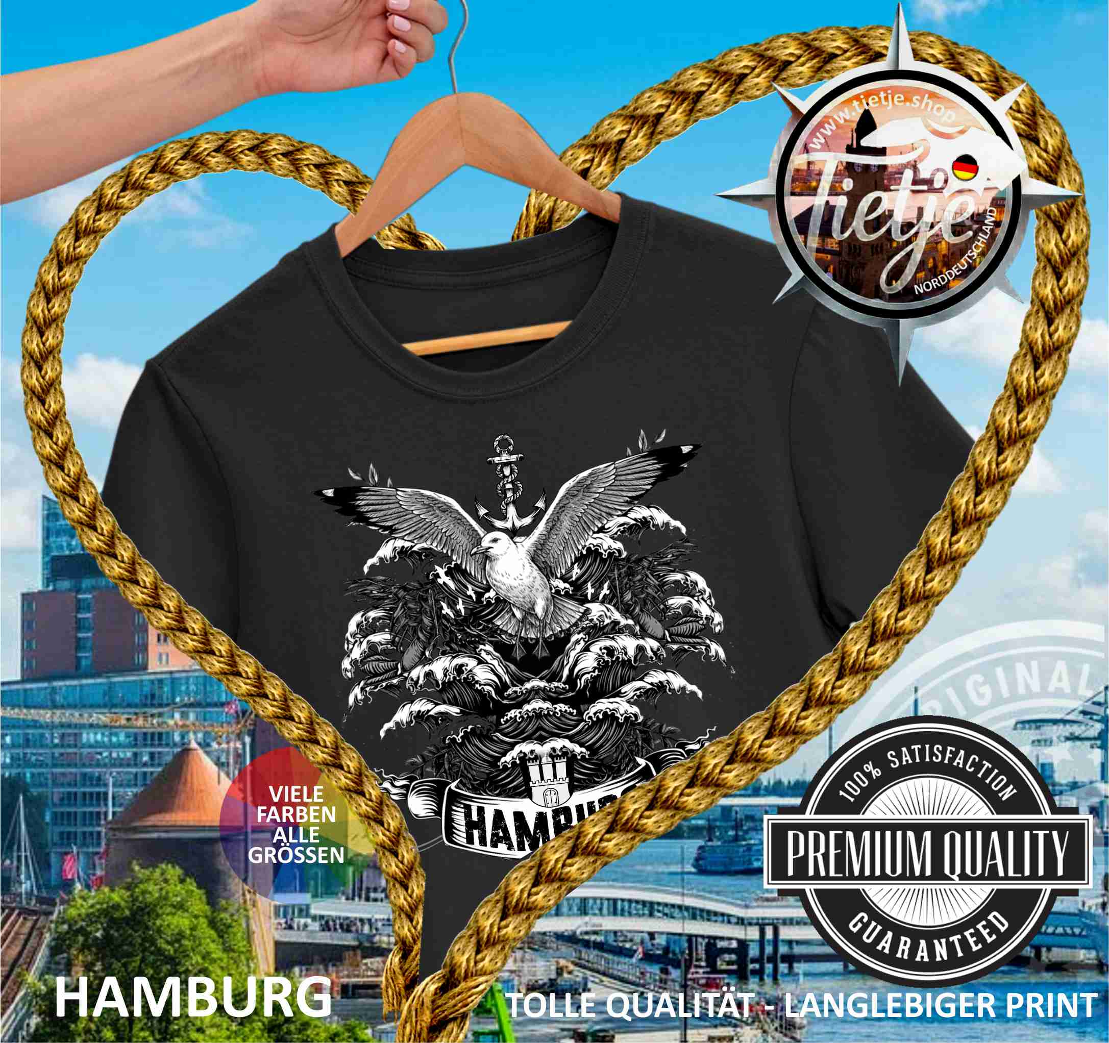 HAMBURG - WAVES  - Damen Premiumshirt