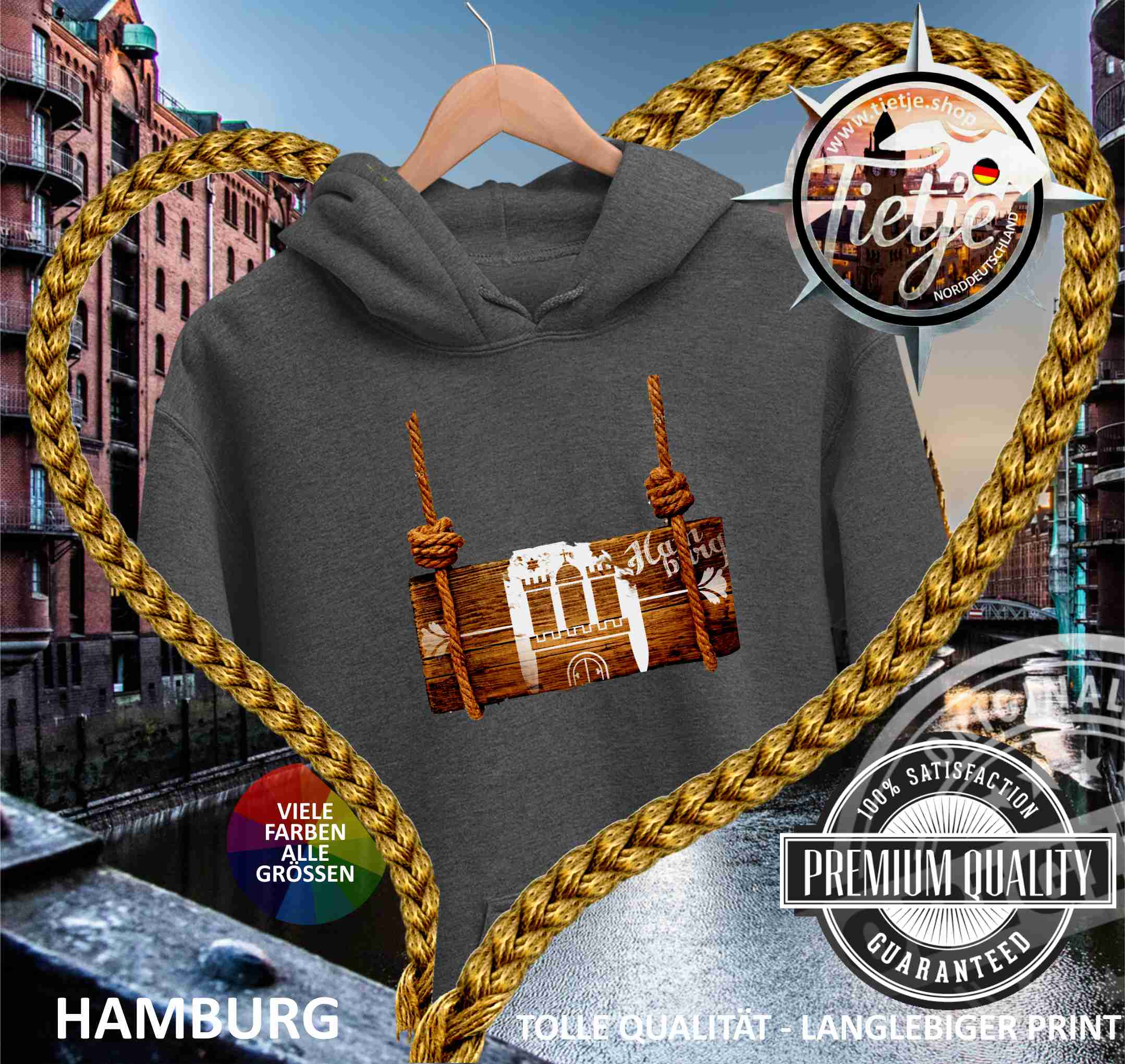 HAMBURG - WOOD  - Unisex Kapuzenpullover Hoodie