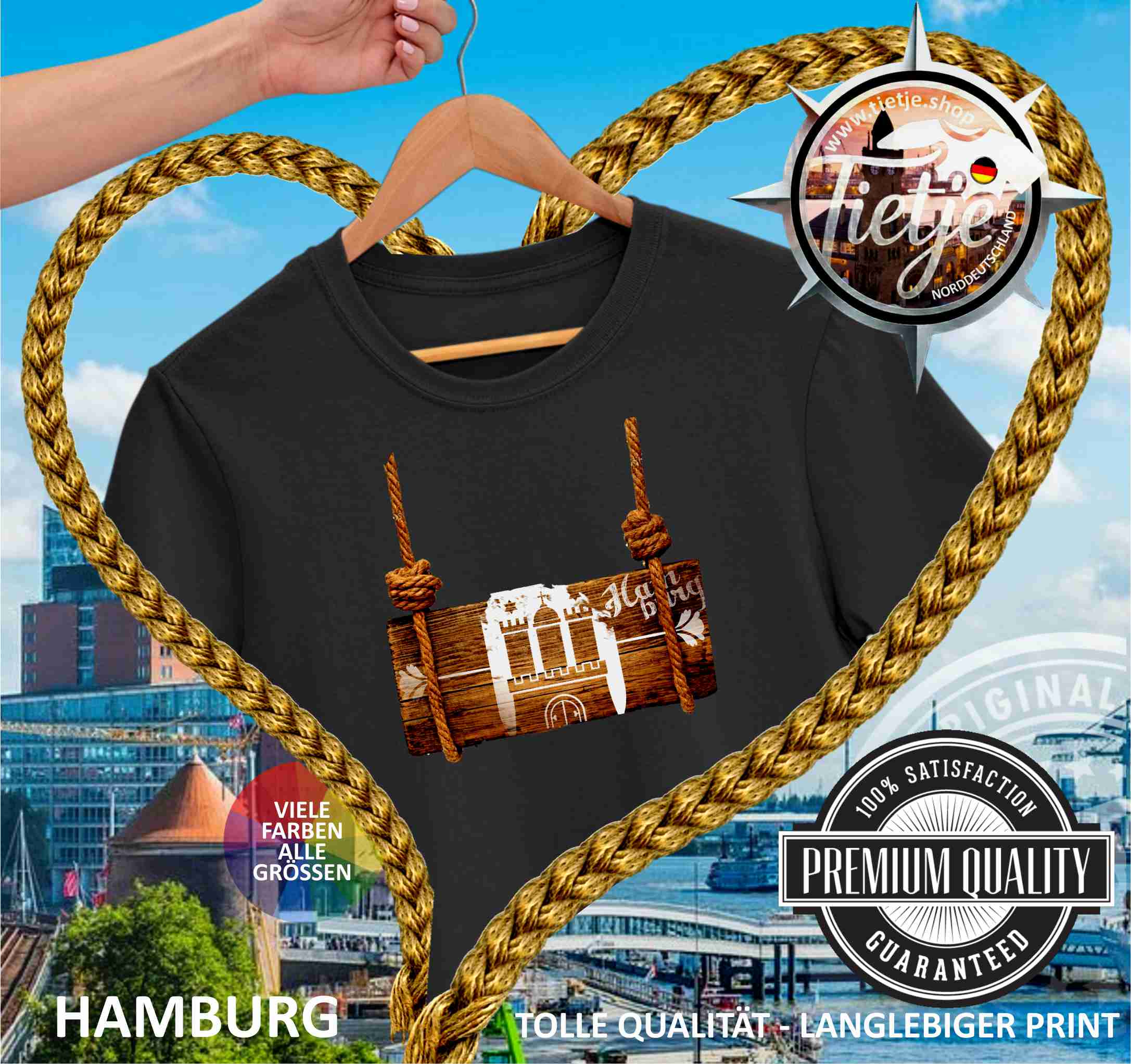 HAMBURG - WOOD  - Damen Premiumshirt