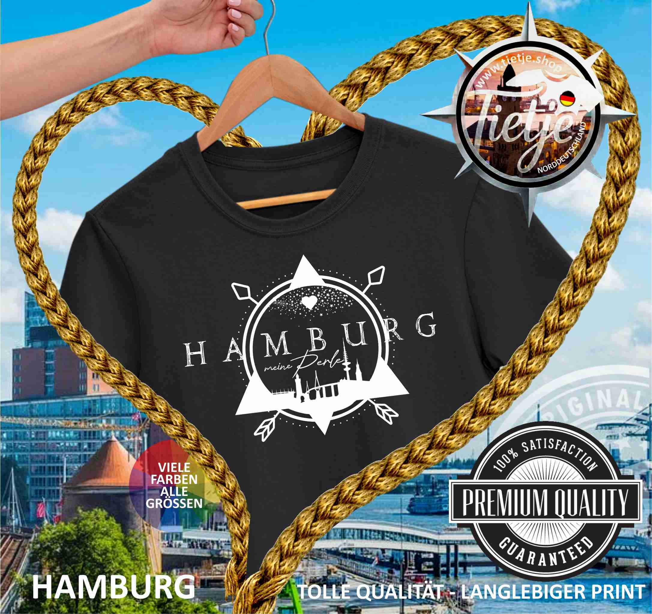 HAMBURG - meine Perle  - Damen Premiumshirt